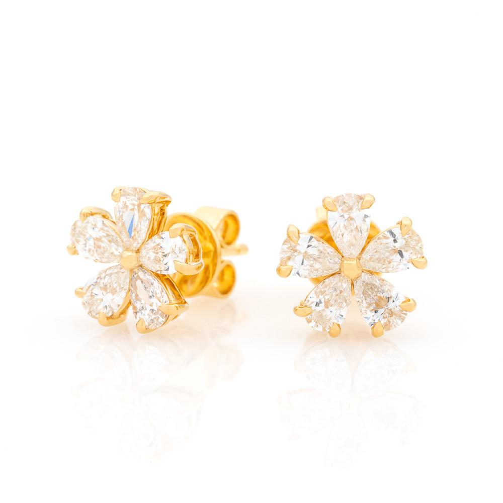 Diamond Flower Earrings