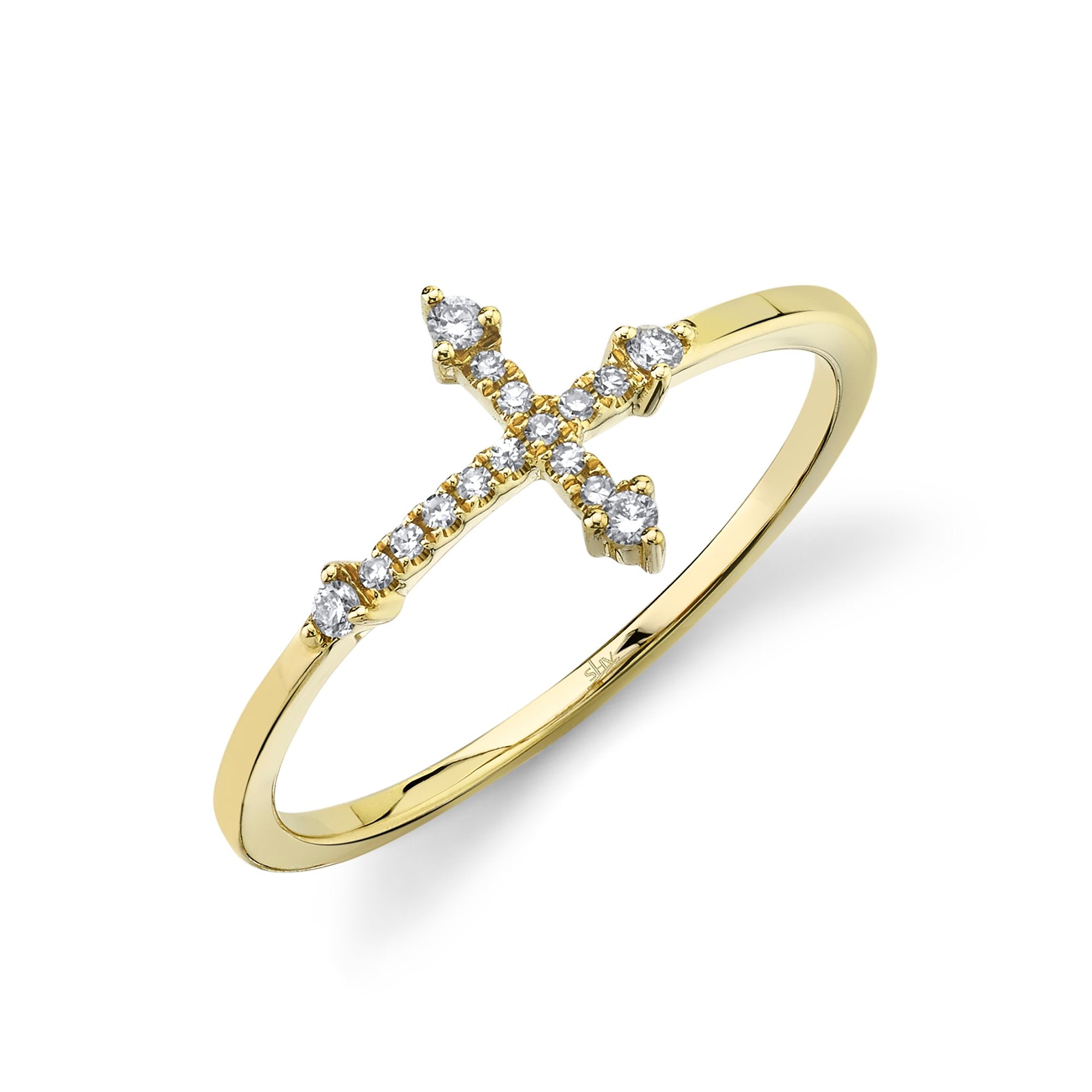 Shy Creation Diamond Cross Ring