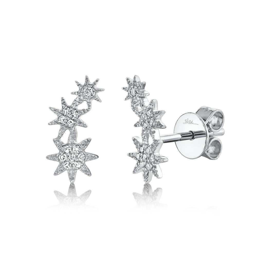 Shy Creation Diamond Ear Climbers