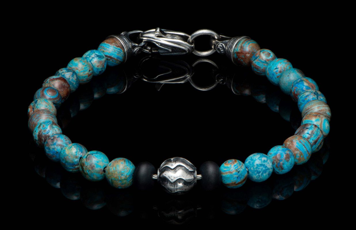 William Henry Mens Bracelet Brooking Blue Agate