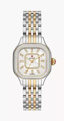 Michele Meggie Two-Tone 18k Gold-Plated Diamond Watch Ref# mww33b000002