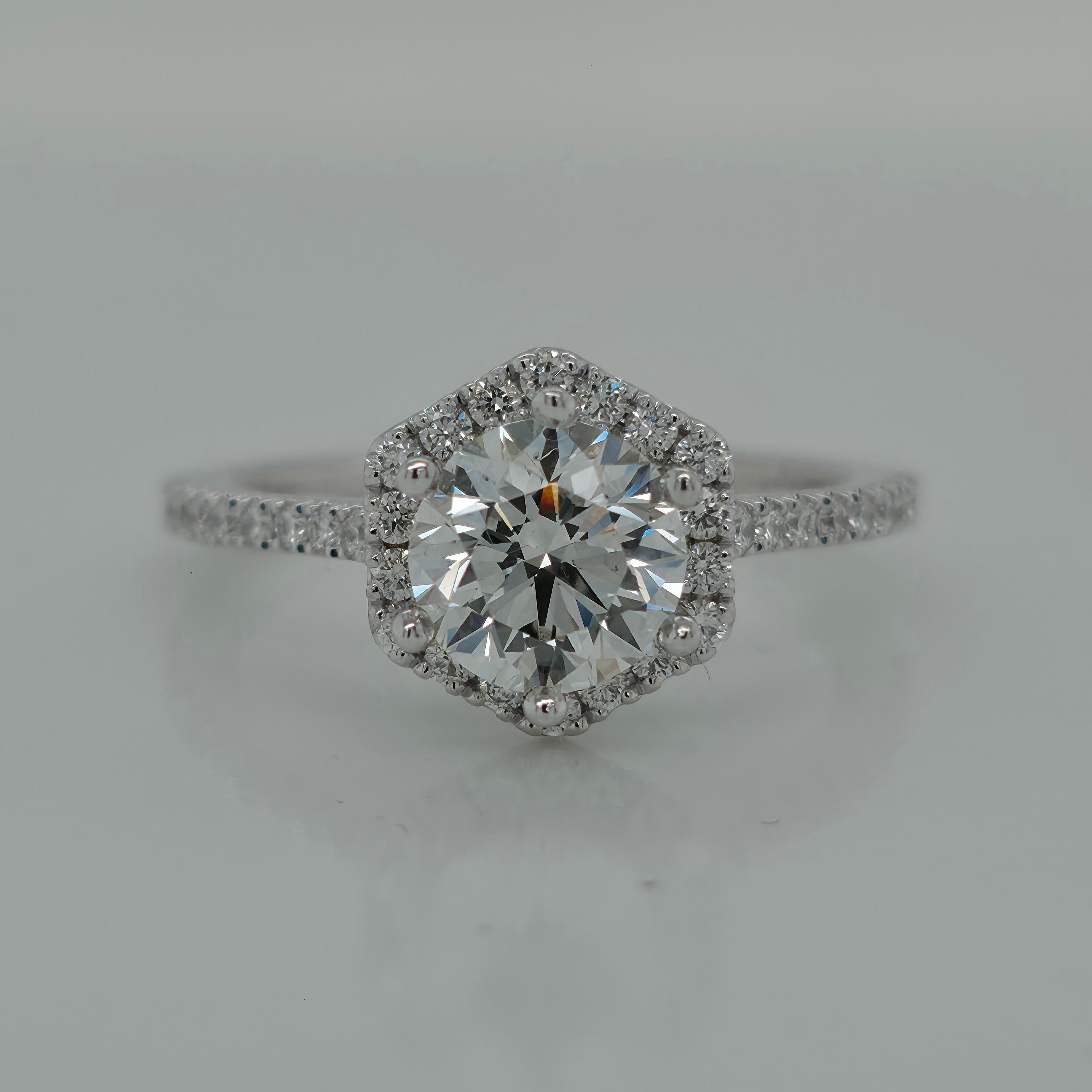 1.20ct Round Diamond Halo Engagement Ring