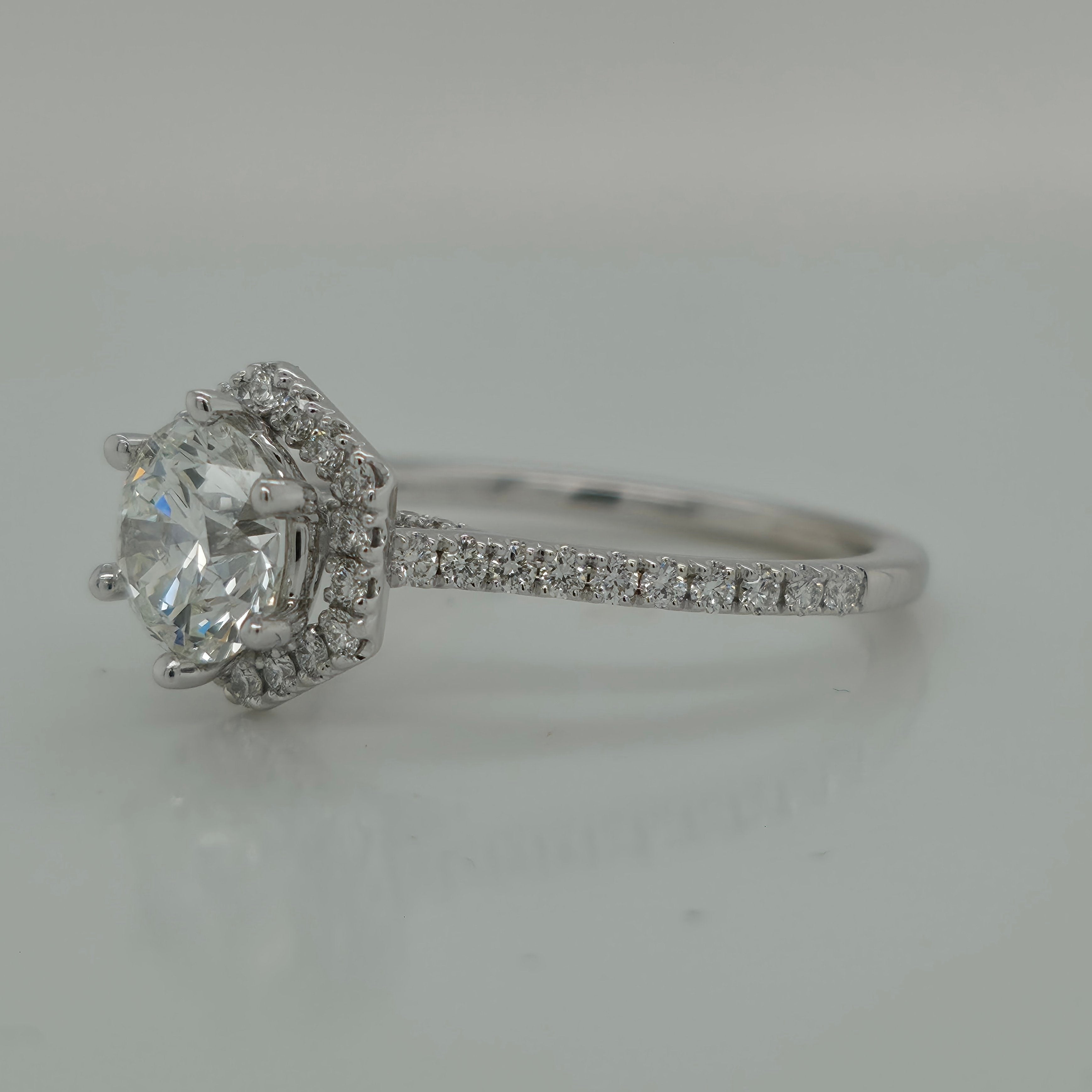 1.20ct Round Diamond Halo Engagement Ring