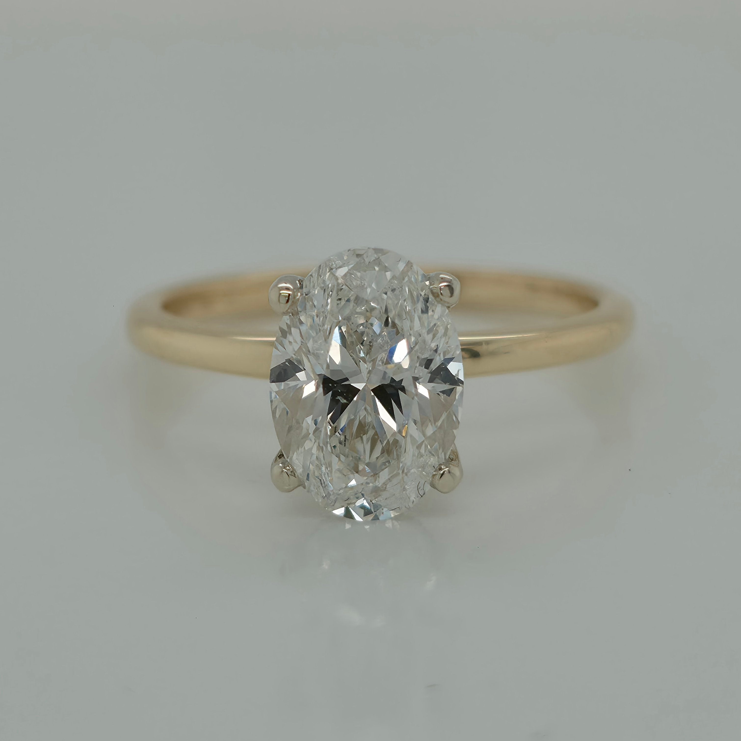 2.01ct Oval Shaped Solitaire Diamond Engagement Ring