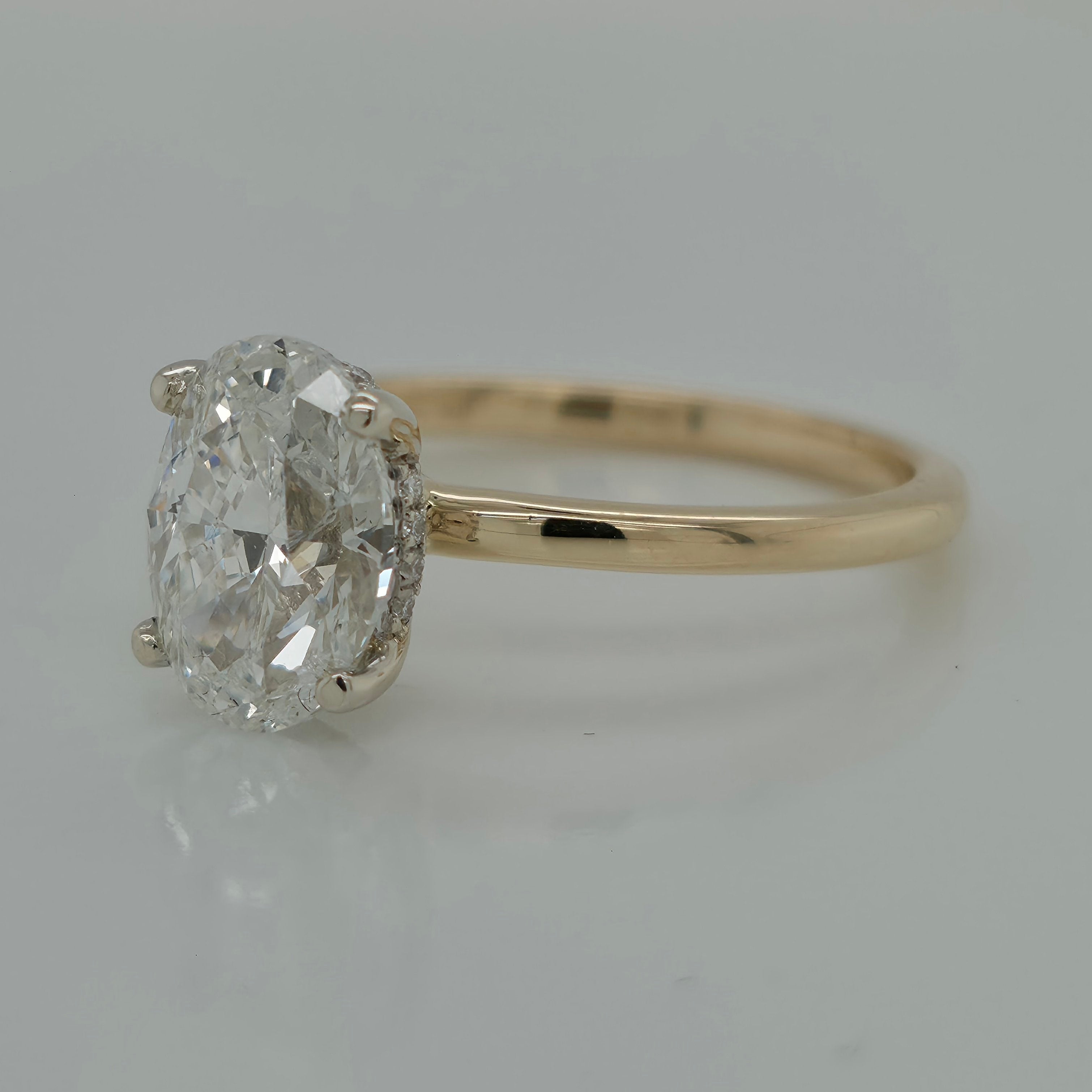 2.01ct Oval Shaped Solitaire Diamond Engagement Ring