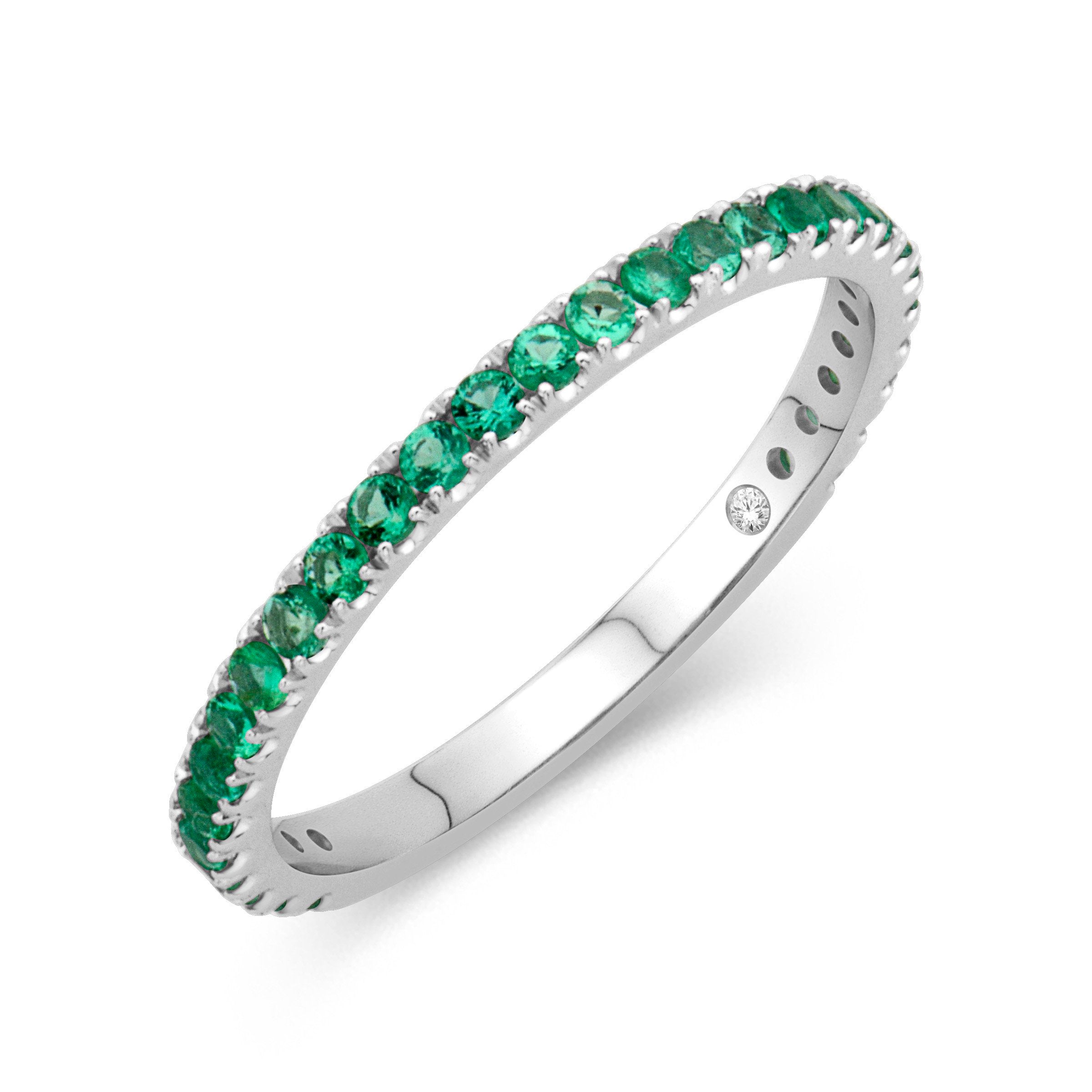 Green Emerald Birthstone Band