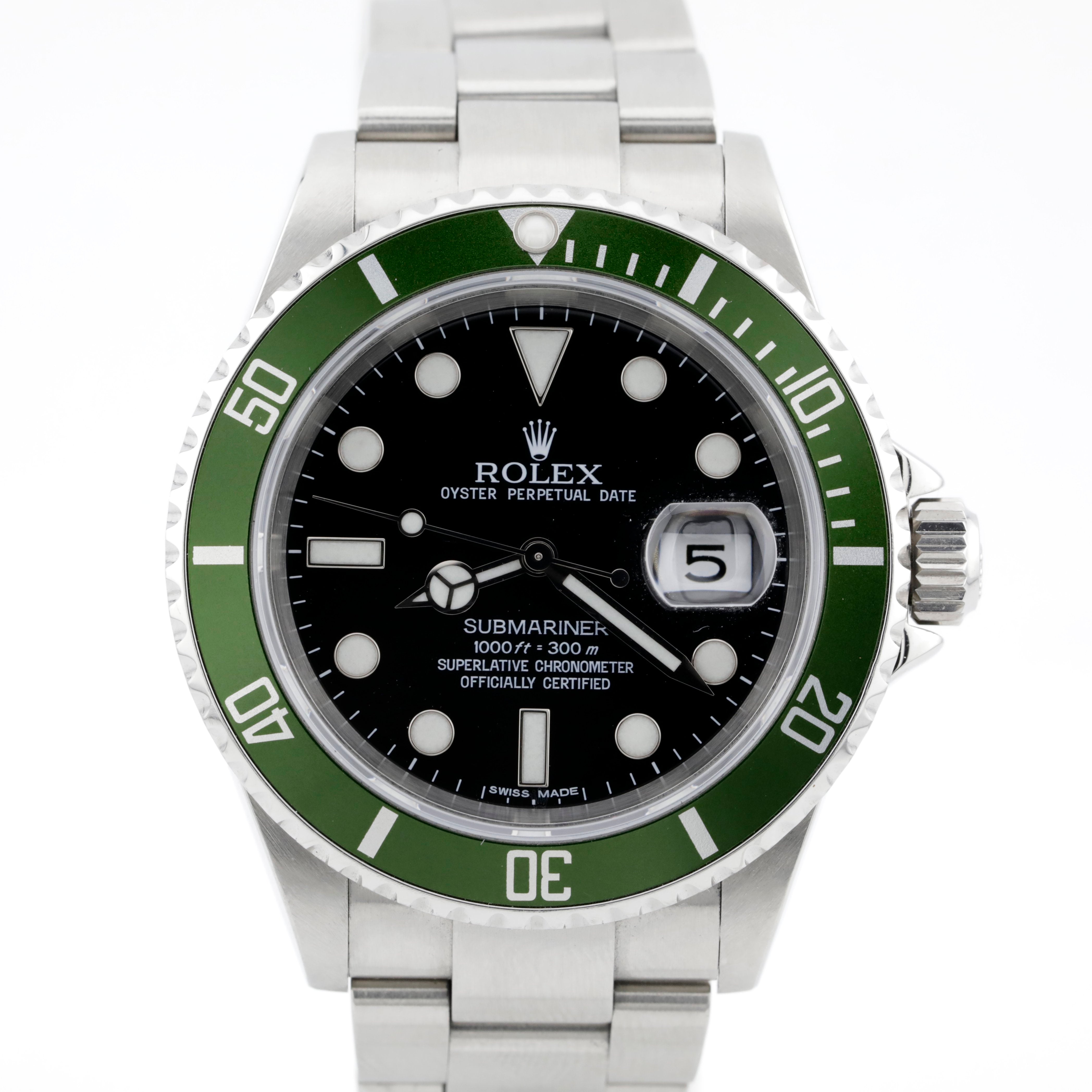 Pre Owned Rolex Submairner Date Kermit Ref# 16610LV
