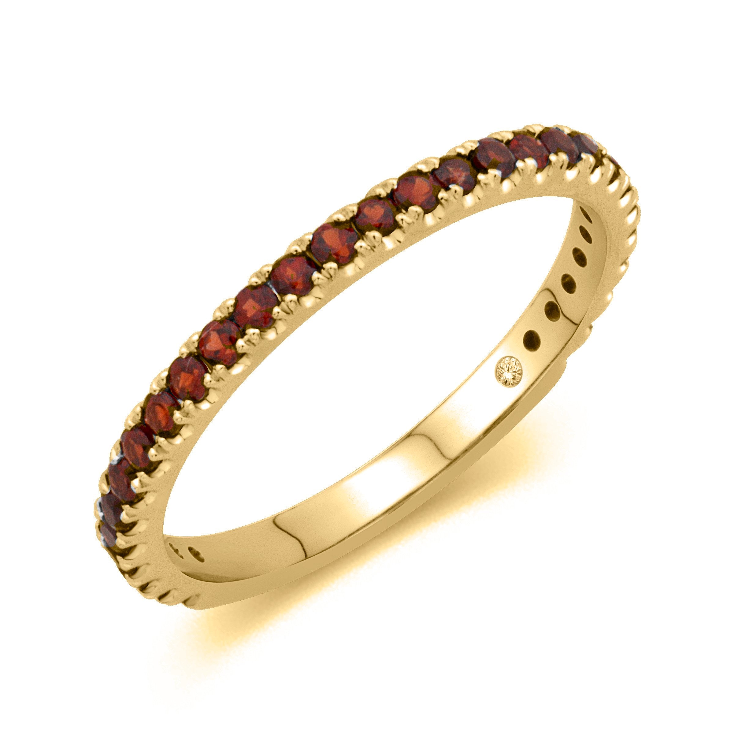 Garnet Birthstone Band