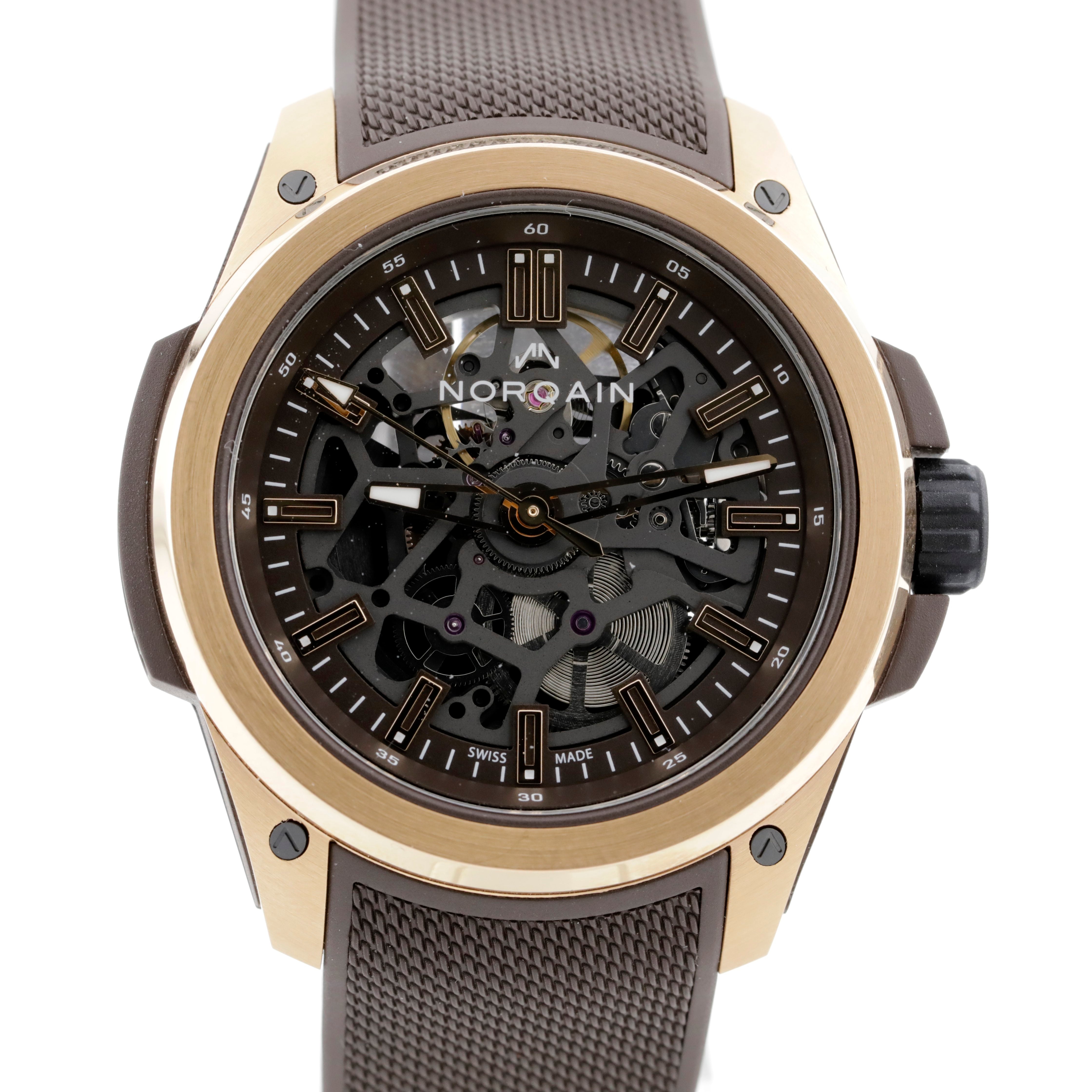 Pre Owned Norqain Wild One Skeleton 18k  Red Gold Ref# N3000.07G04.N01.R01