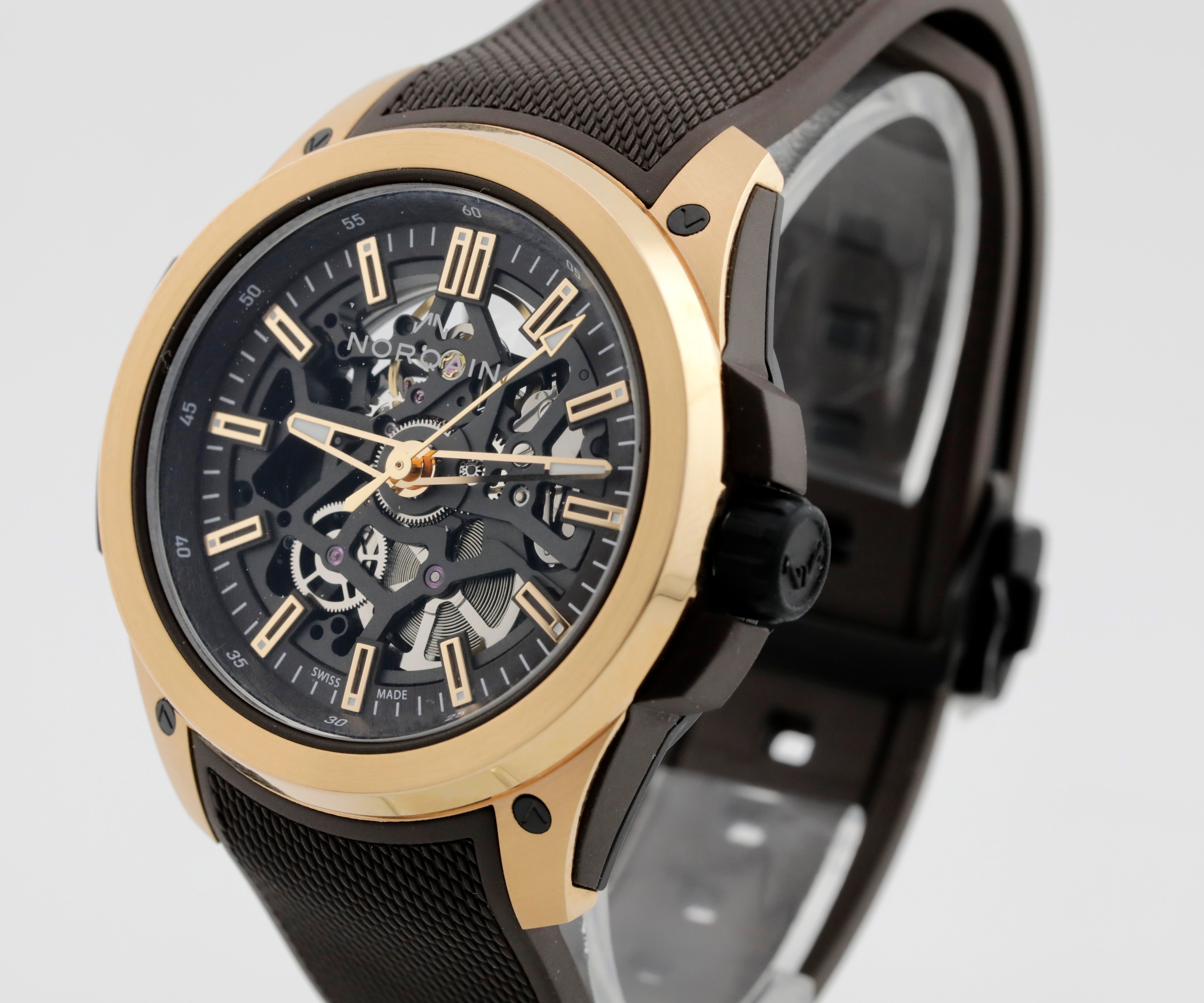 Pre Owned Norqain Wild One Skeleton 18k  Red Gold Ref# N3000.07G04.N01.R01