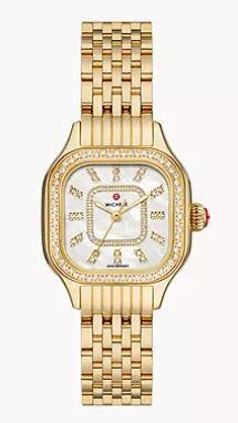 Michele Meggie 18k Gold-Plated Diamond Watch Ref# mww33b000003