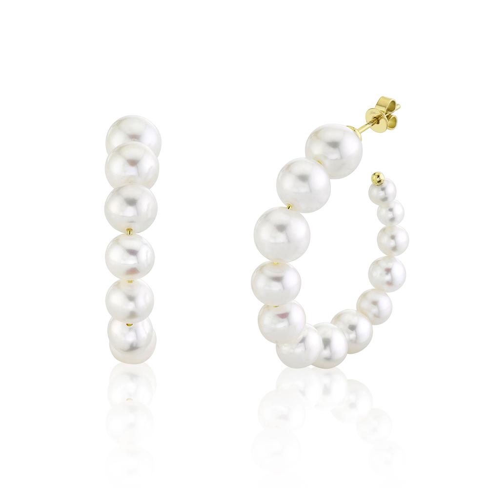 Shy Creation Pearl Hoop Earrings