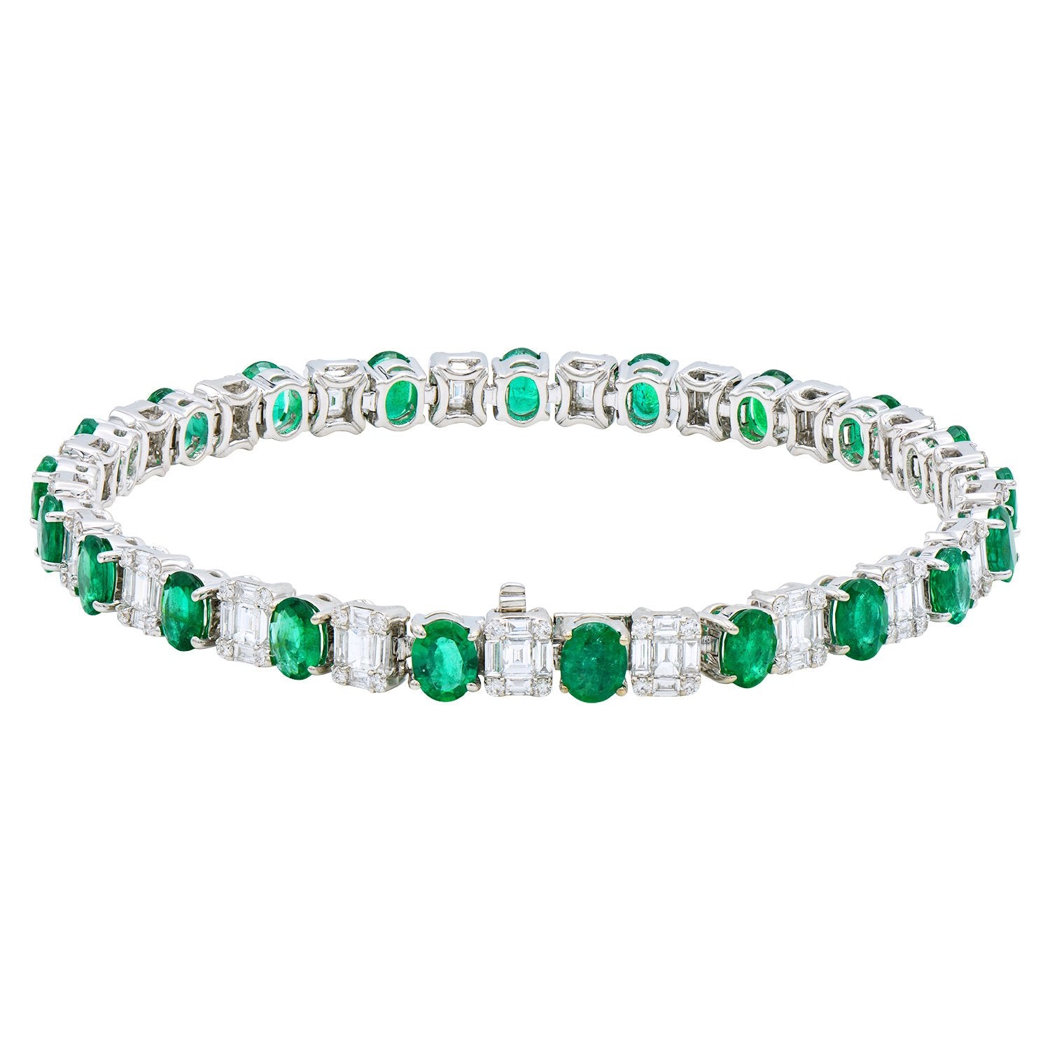 Diamond and Green Emerlad Bracelets