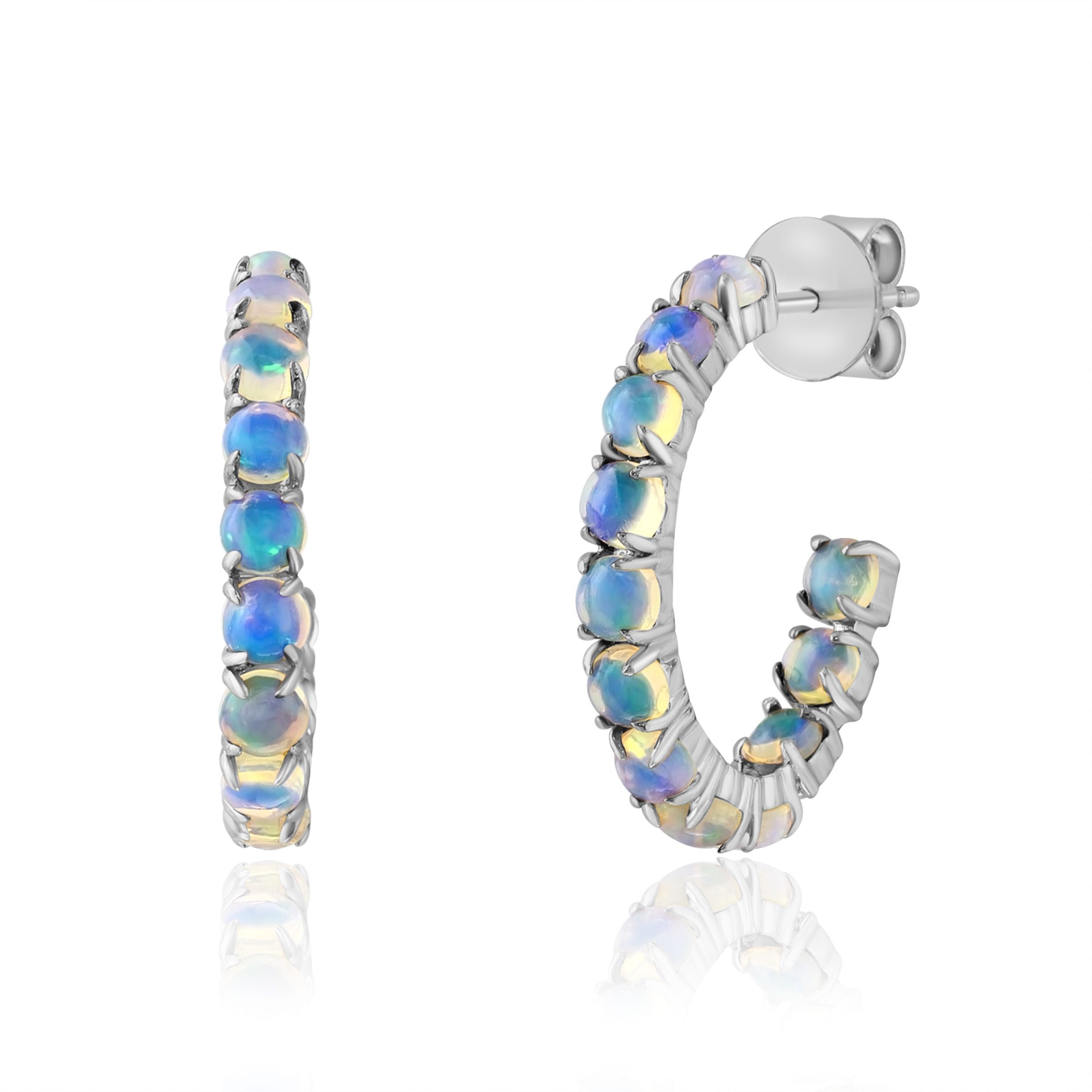 Opal Hoop Earrings