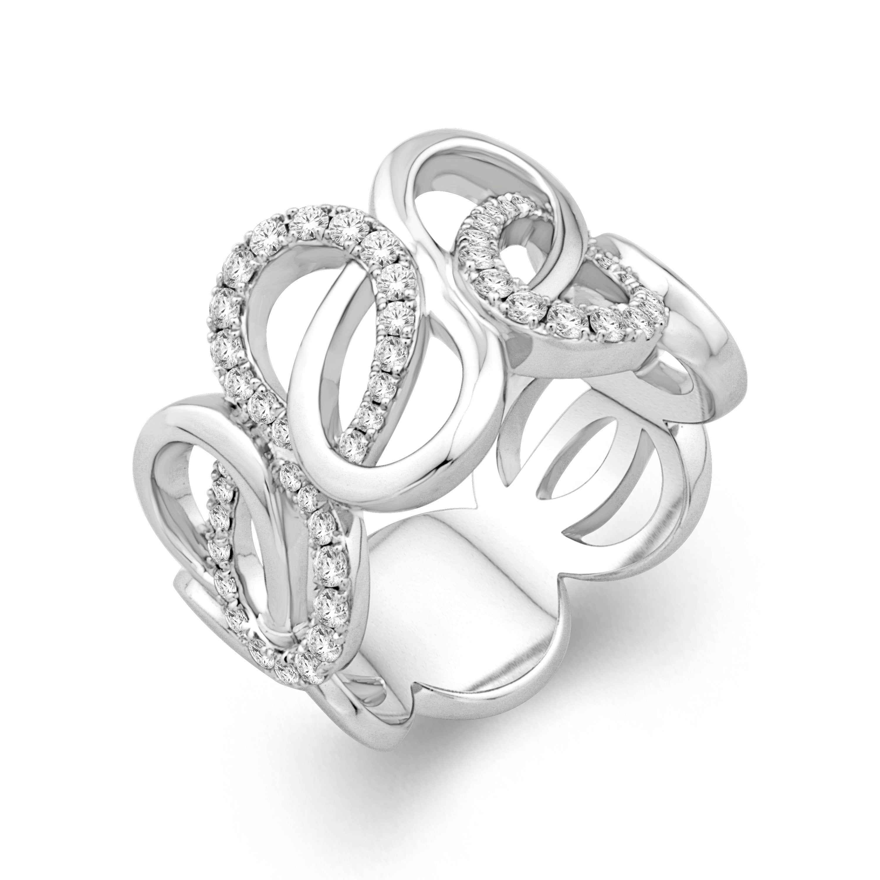 Diamond and Polished Loop Ring