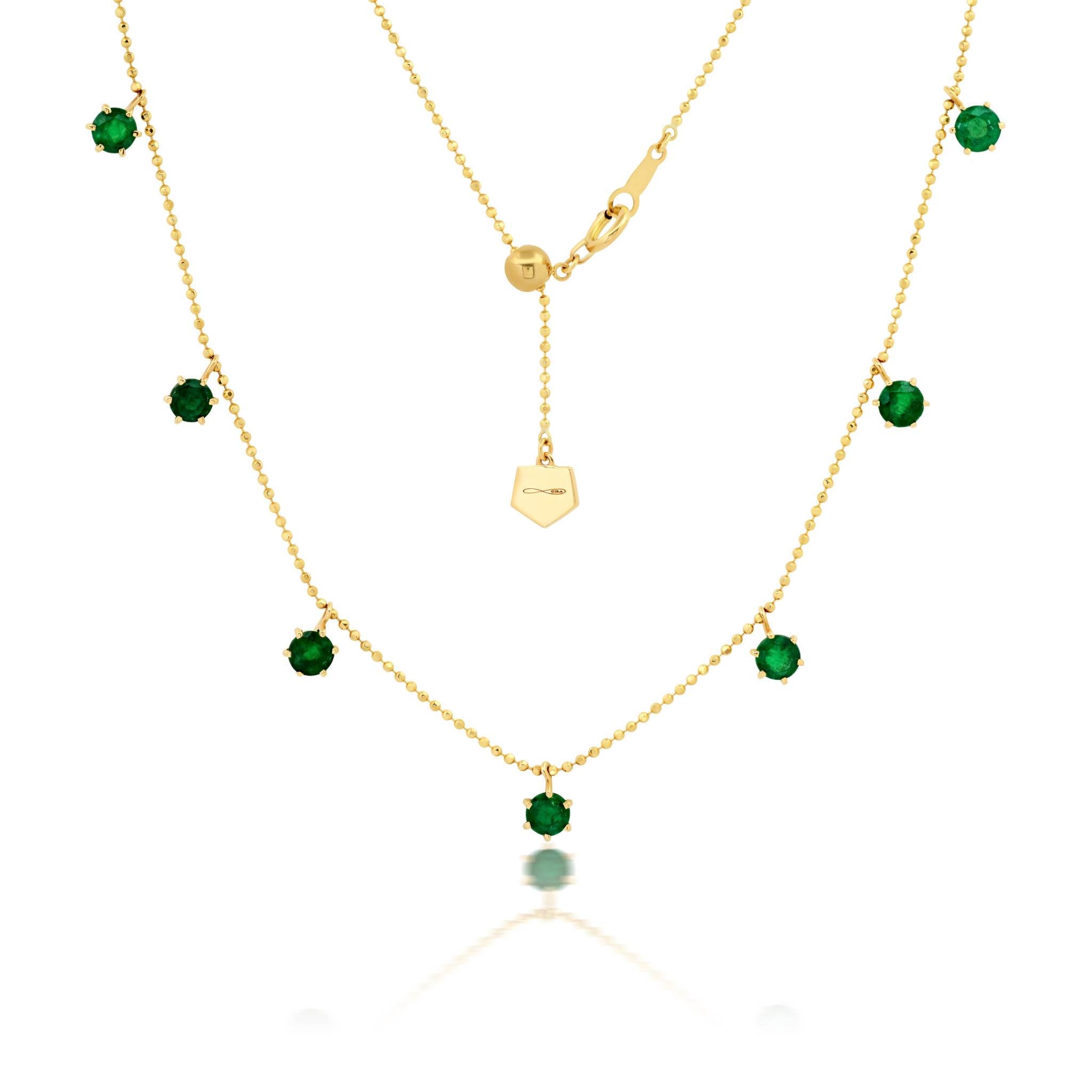 Graziela Floating Green Emerald Necklace