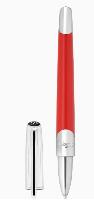 S.T. Dupont DEFI Millenium Silver & Matte Red Rollerball Pen Ref# 402739