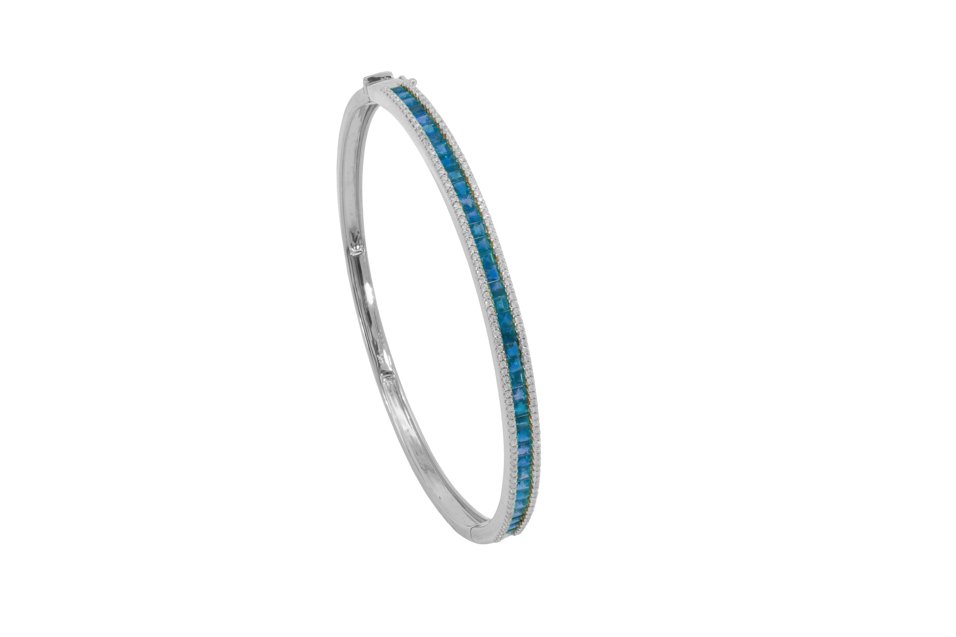 Diamond and Blue Sapphire Bangle