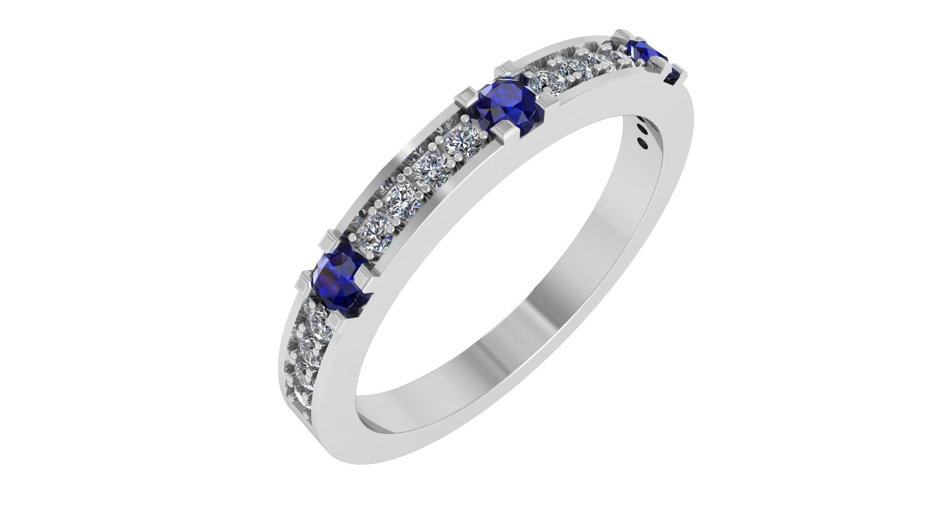 Diamond and Blue Sapphire Band