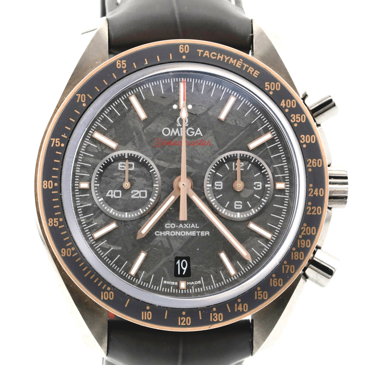 Pre Owned Omega Speedmaster Grey Side of The Moon Meteorite Dial Ref# 31163445199001