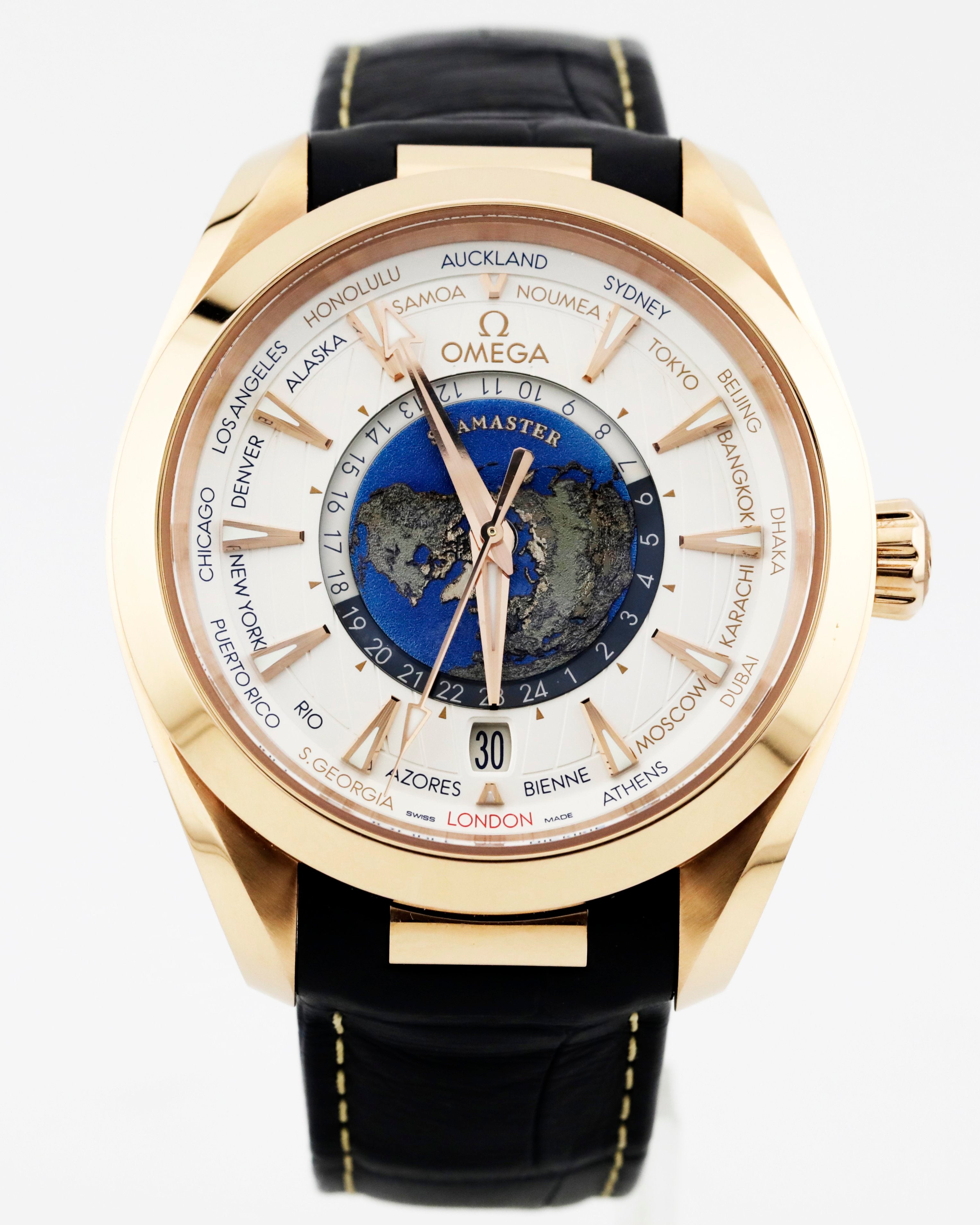 Pre Owned Omega Seamaster Aqua Terra Worldtimer Sedna Gold Ref# 22053432202001