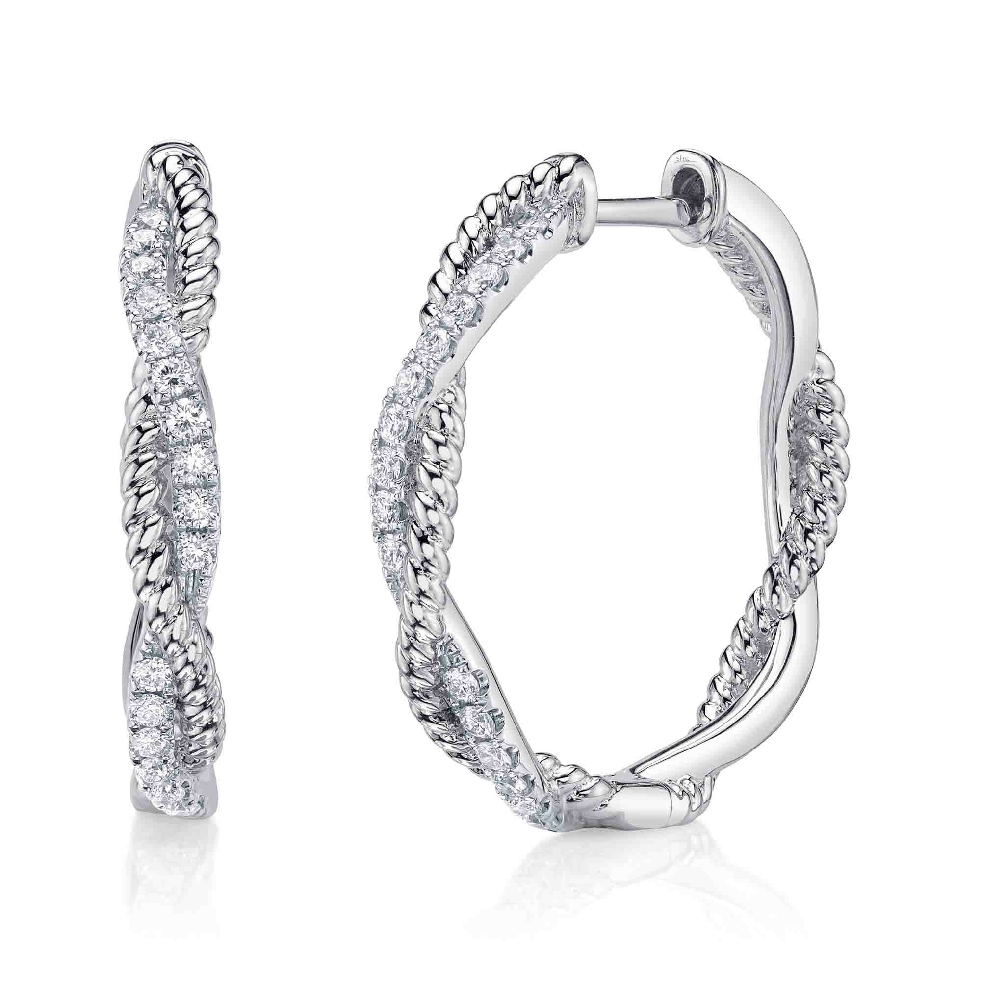 Shy Creation Diamond Hoop Earrings