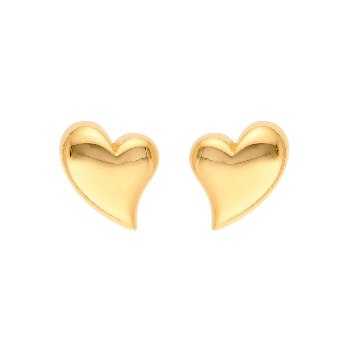 Polished Heart Stud Earrings