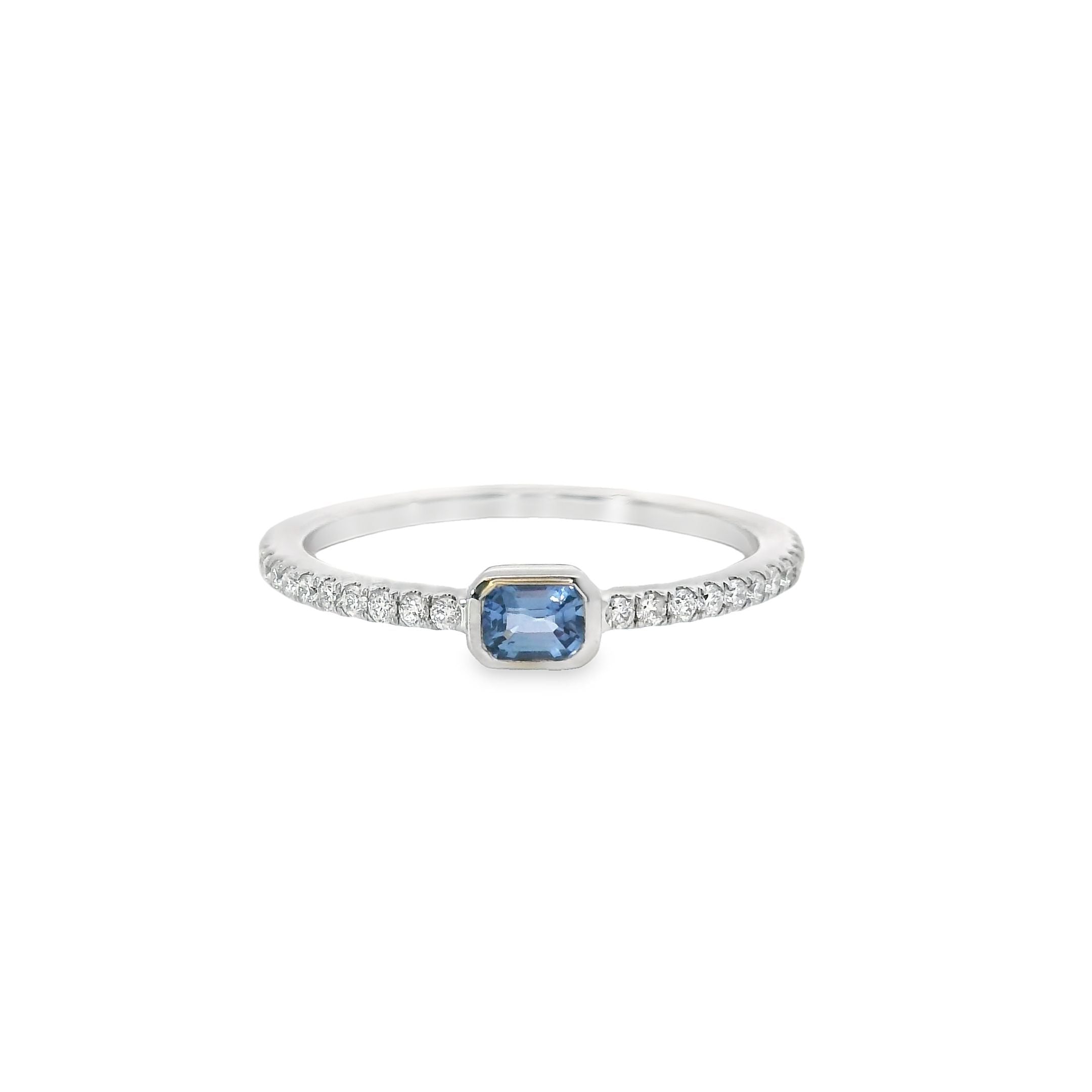 Diamond and Blue Sapphire Ring