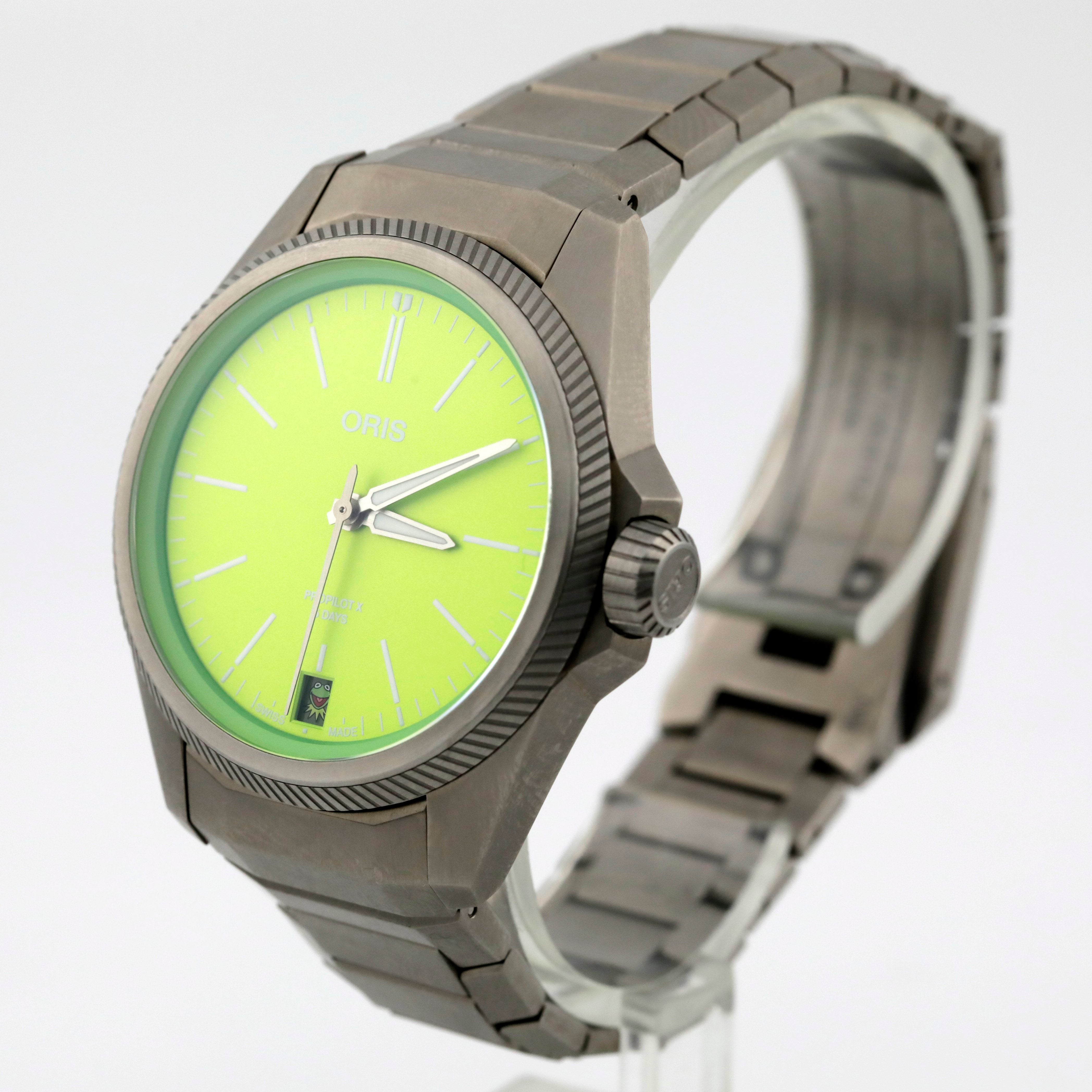 Pre Owned Oris ProPilot X Kermit Edition Ref# 01 400 7778 7157-Set
