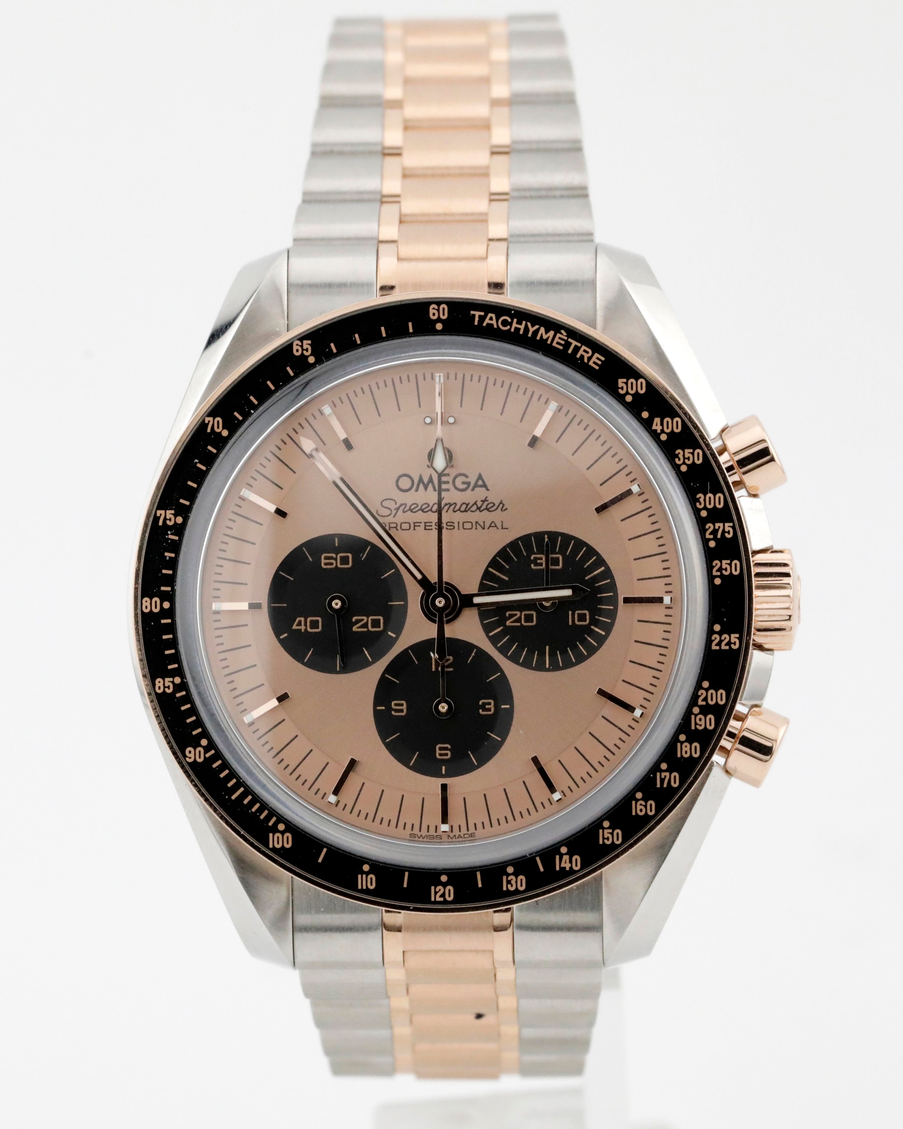 Pre-Owned Omega Speedmaster Moonwatch Professional Two Tone 18k Sedna Gold Ref# 31020425099001