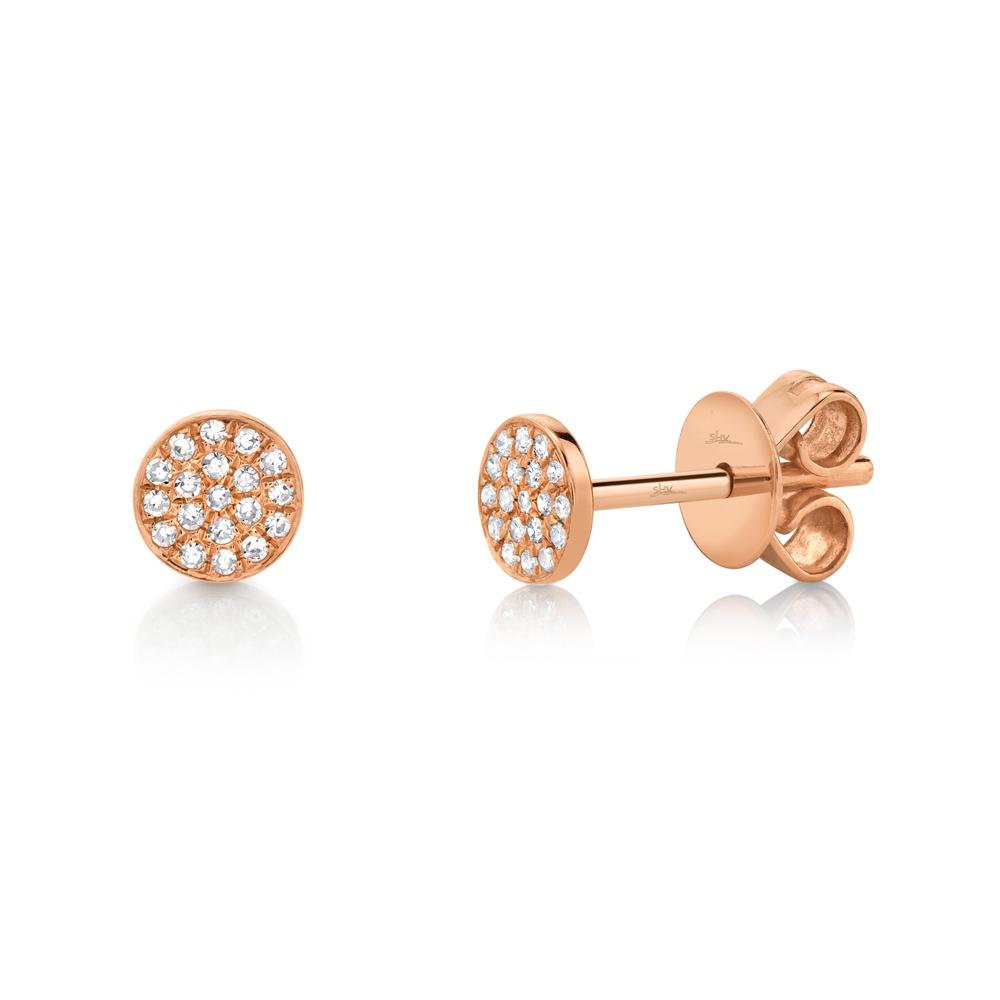 Shy Creation Pave Diamond Stud Earrings