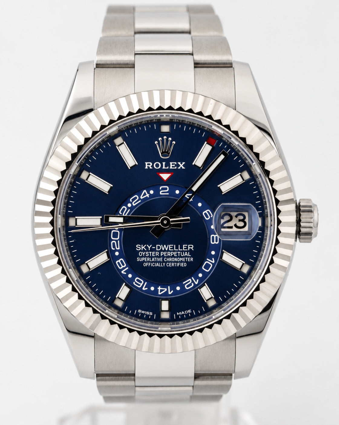 Pre Owned Rolex Sky-Dweller 42mm, blue dial, oyster bracelet, ref. 326934