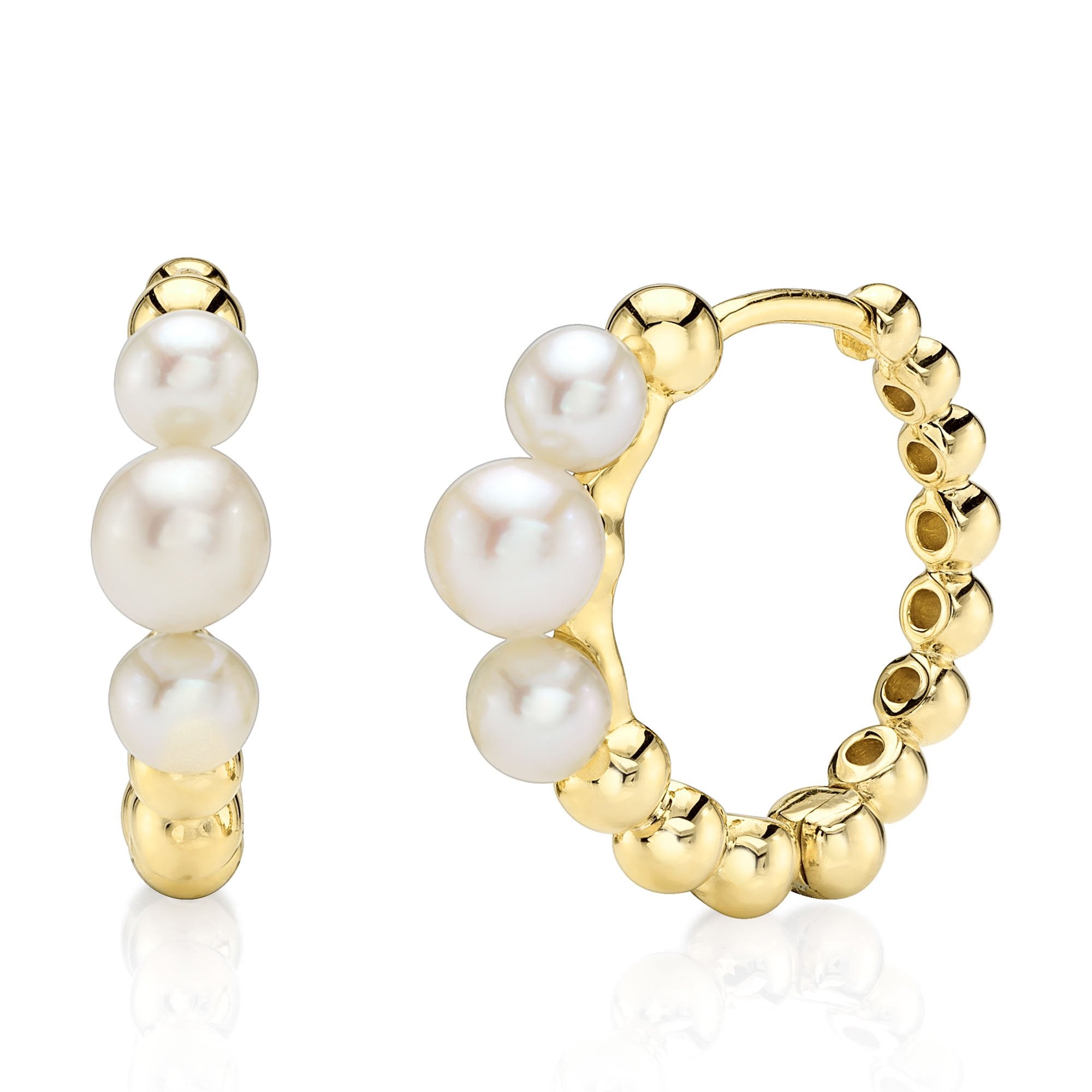 Shy Creation Pearl Hoop Earrings