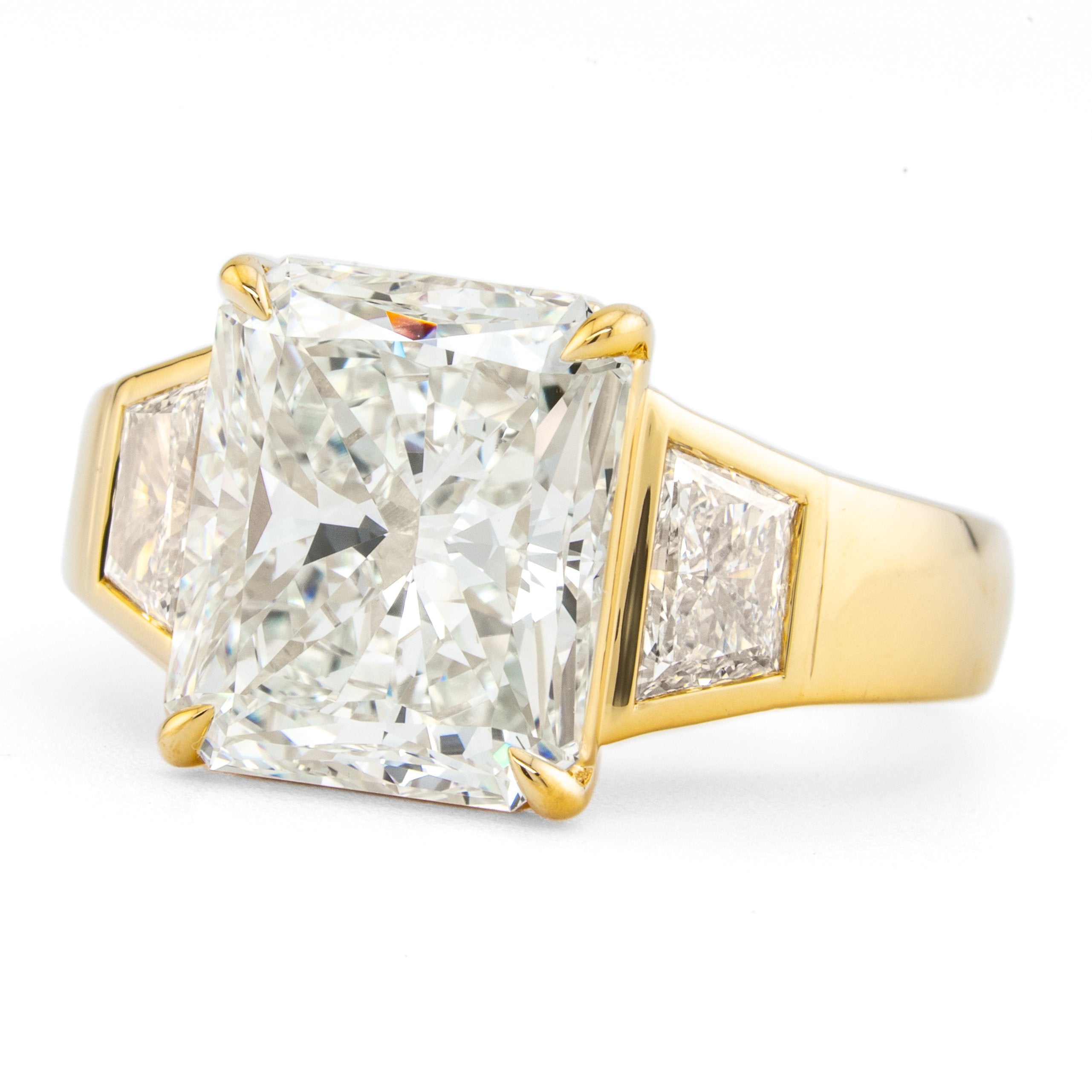 5.04ct Radiant Cut Three Stone Diamond Engagement Ring