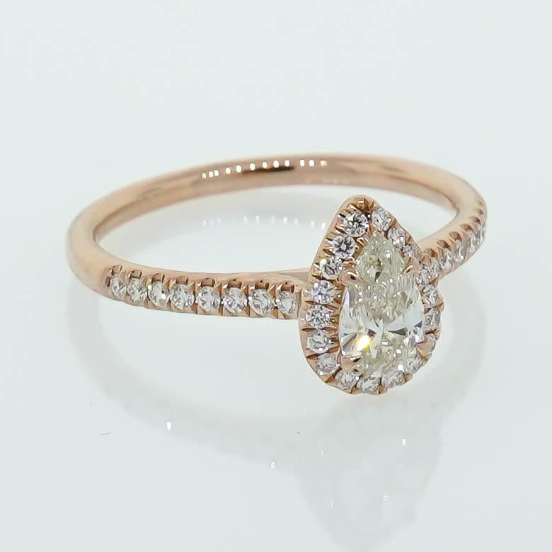 0.51ct Pear Shaped Diamond Halo Engagement Ring