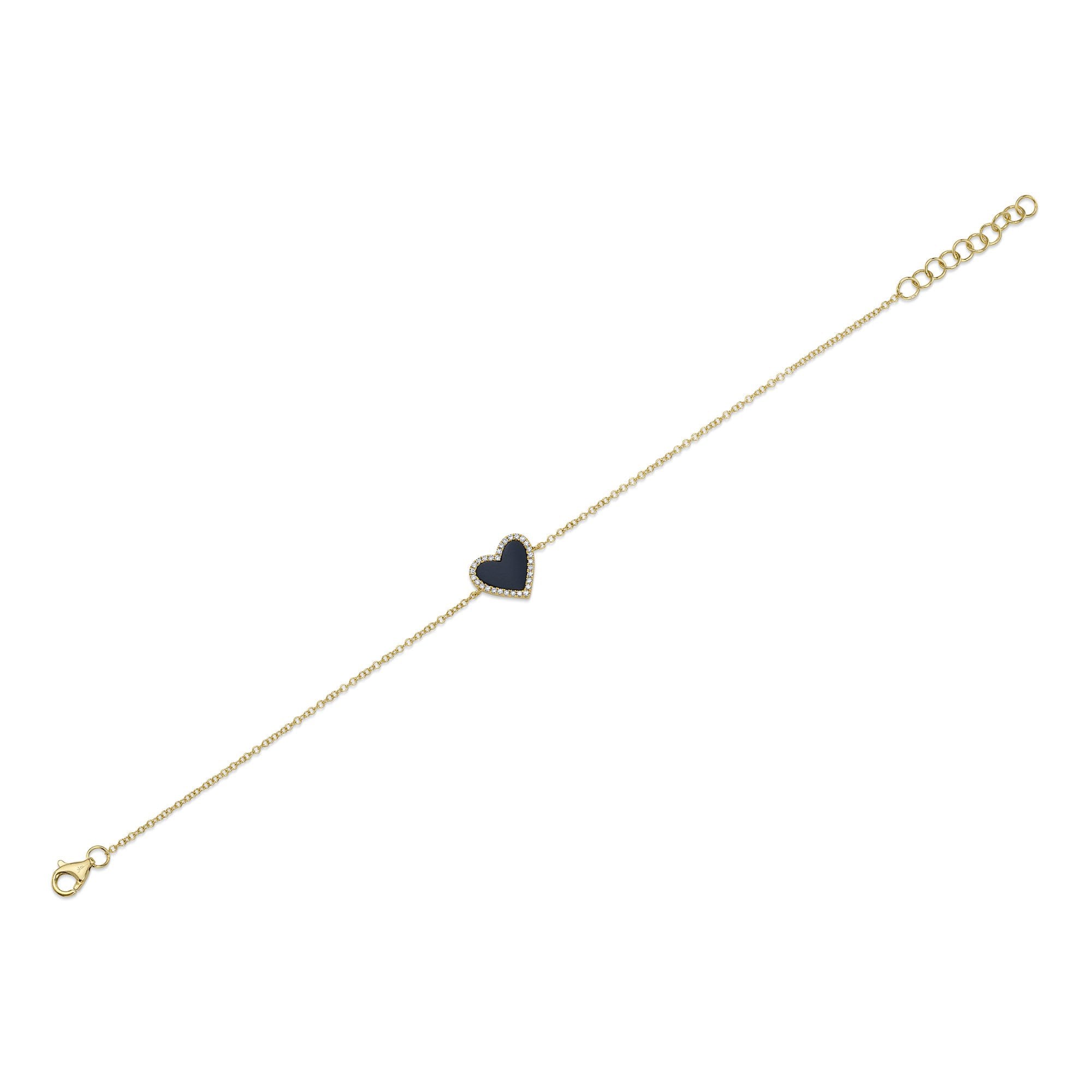 charming Heart bangle Black パメオポーズ Shy Creation Diamond and Black Onyx Heart Bracelet