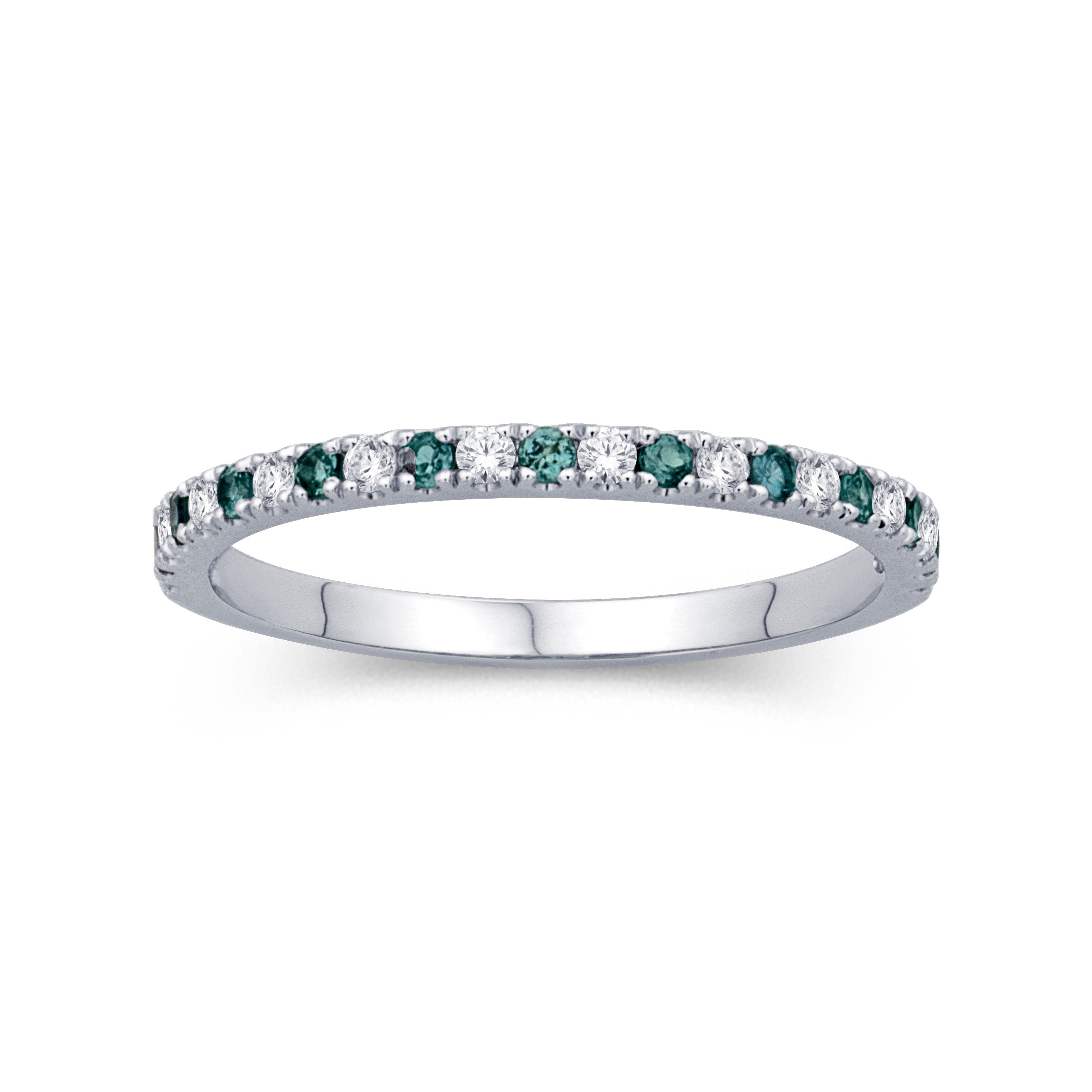 Diamond and Alexandrite Birthstone Band