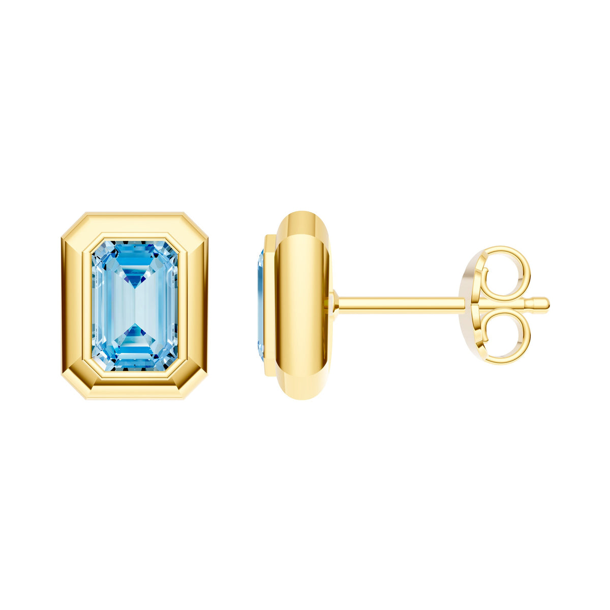 Blue Topaz Stud Earrings