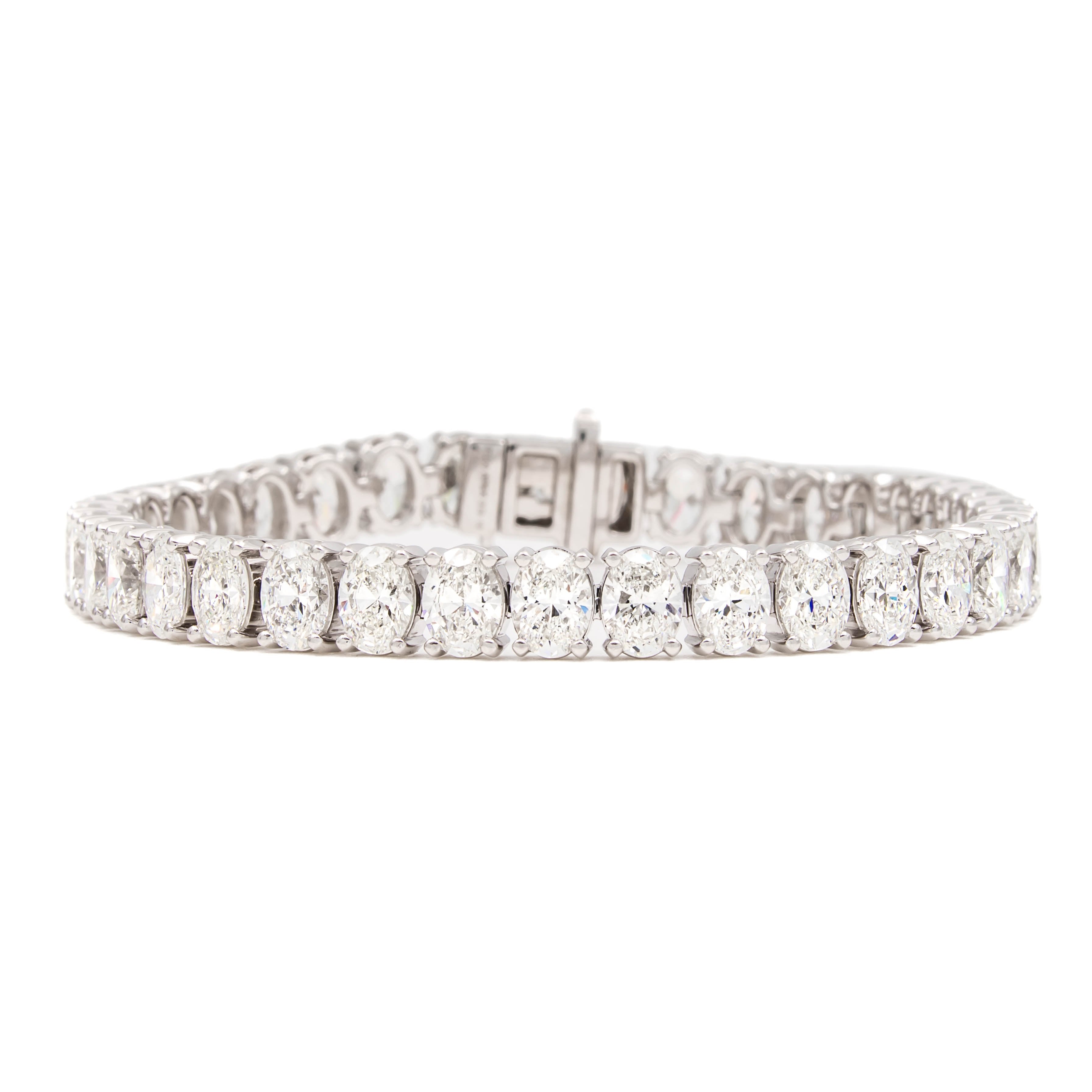 Oval Shaped Diamond Tennis Bracelet
