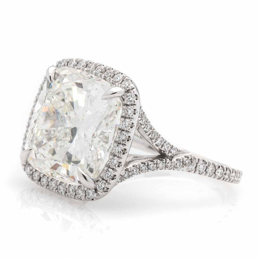 8.91ct Cushion Shaped Diamond Halo Engagement Ring