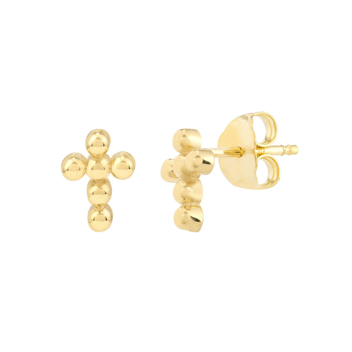 Beaded Cross Stud Earrings