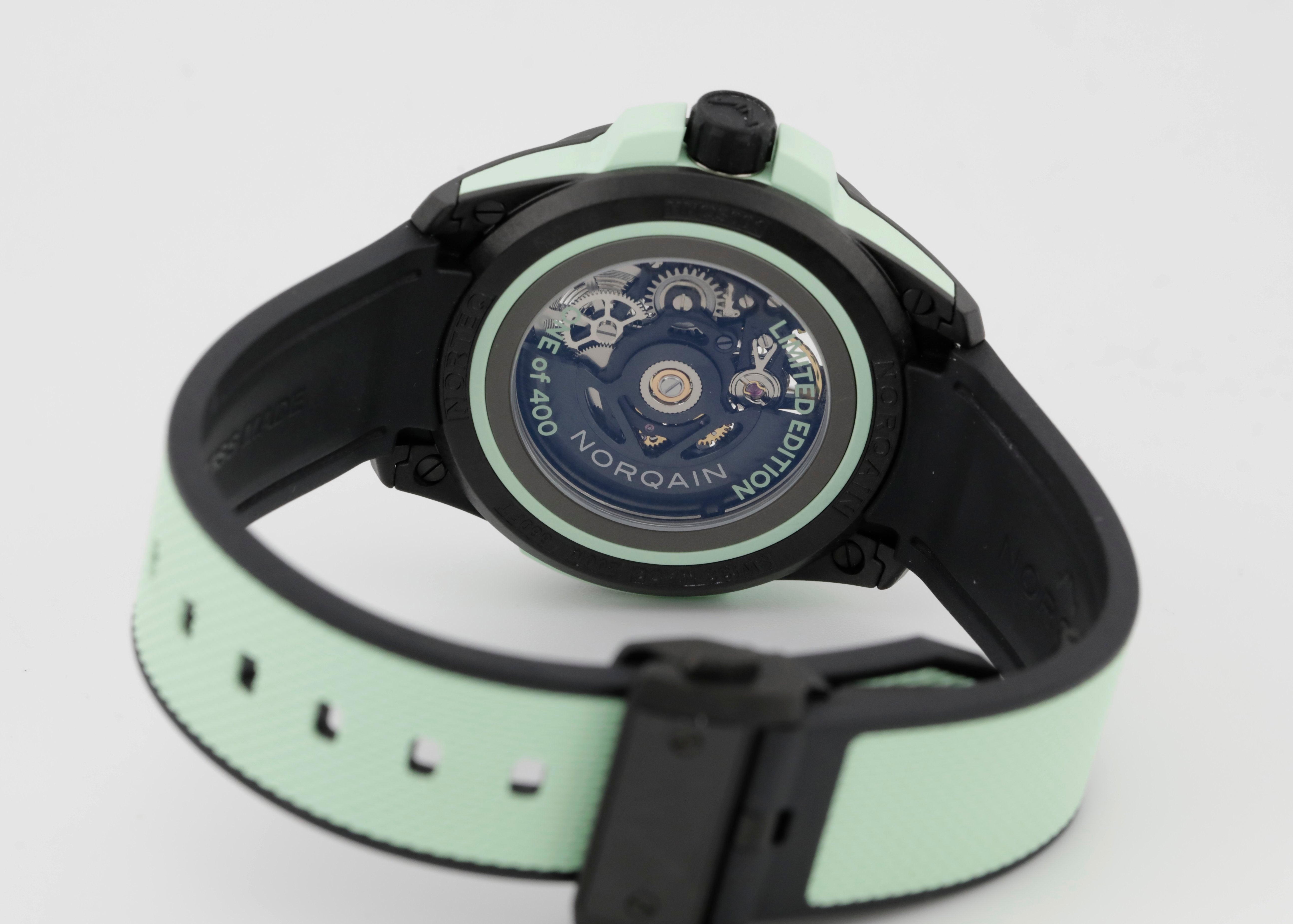 Pre Owned Norqain Wild One Skeleton Limited Edition Mint Green Ref# N3001.07Q03.B01.R03