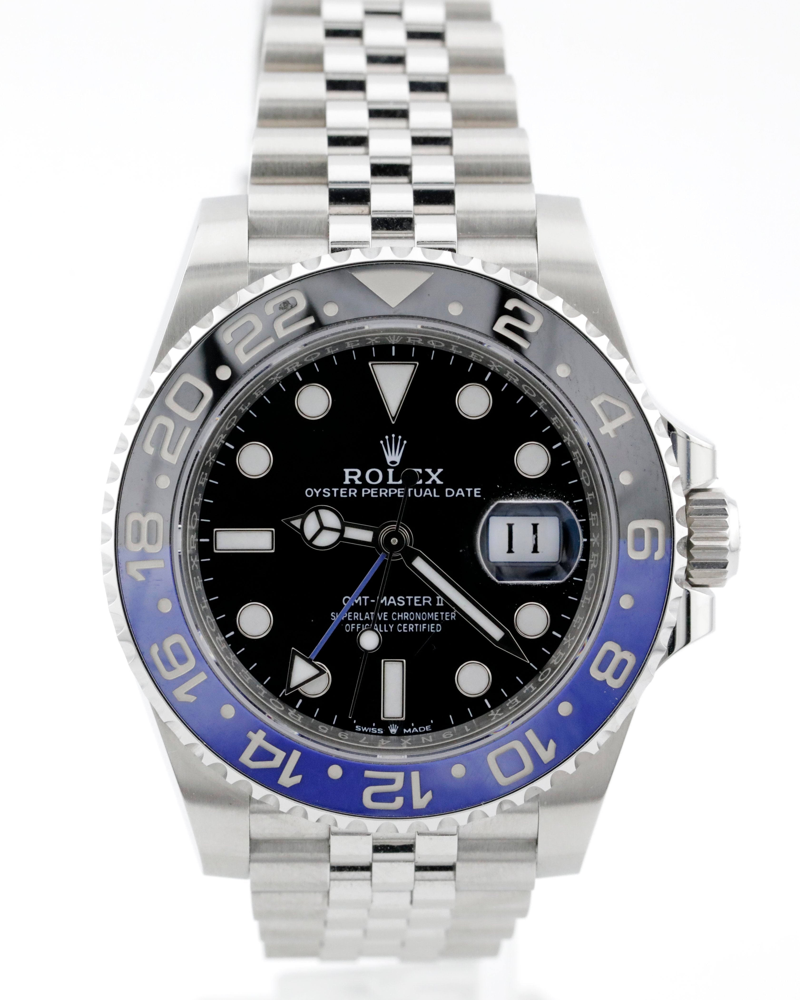 Pre-Owned Rolex GMT Master II "Batgirl" Ref. 126710BLNR