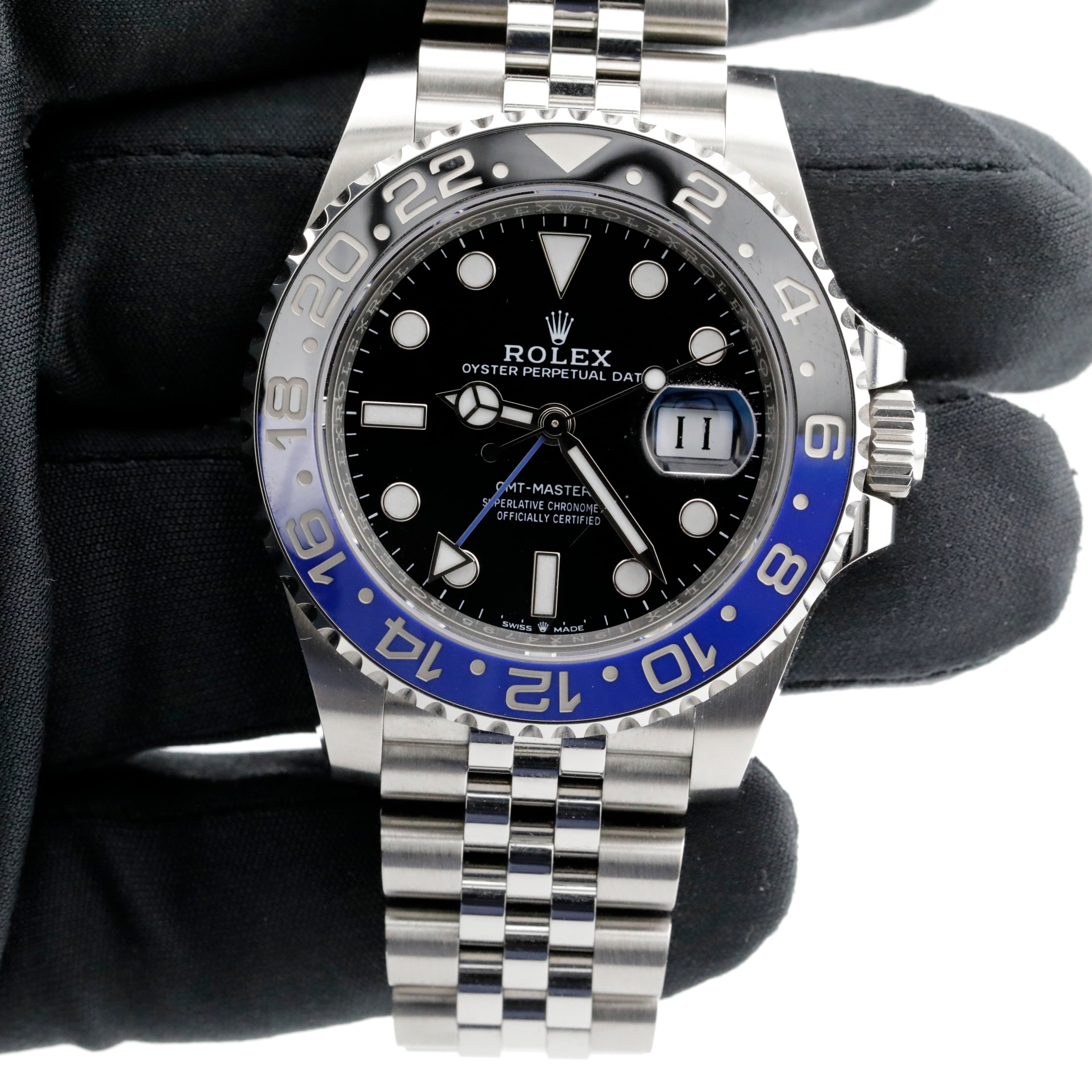 Pre-Owned Rolex GMT Master II "Batgirl" Ref. 126710BLNR