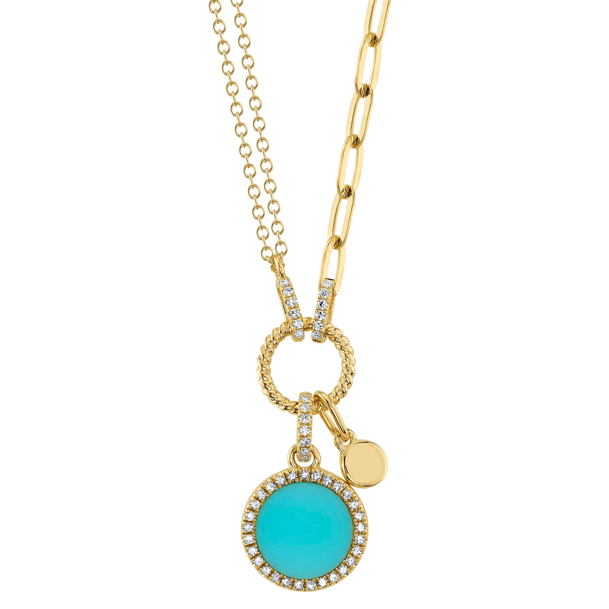 Shy Creation Turquoise and Diamond Necklace