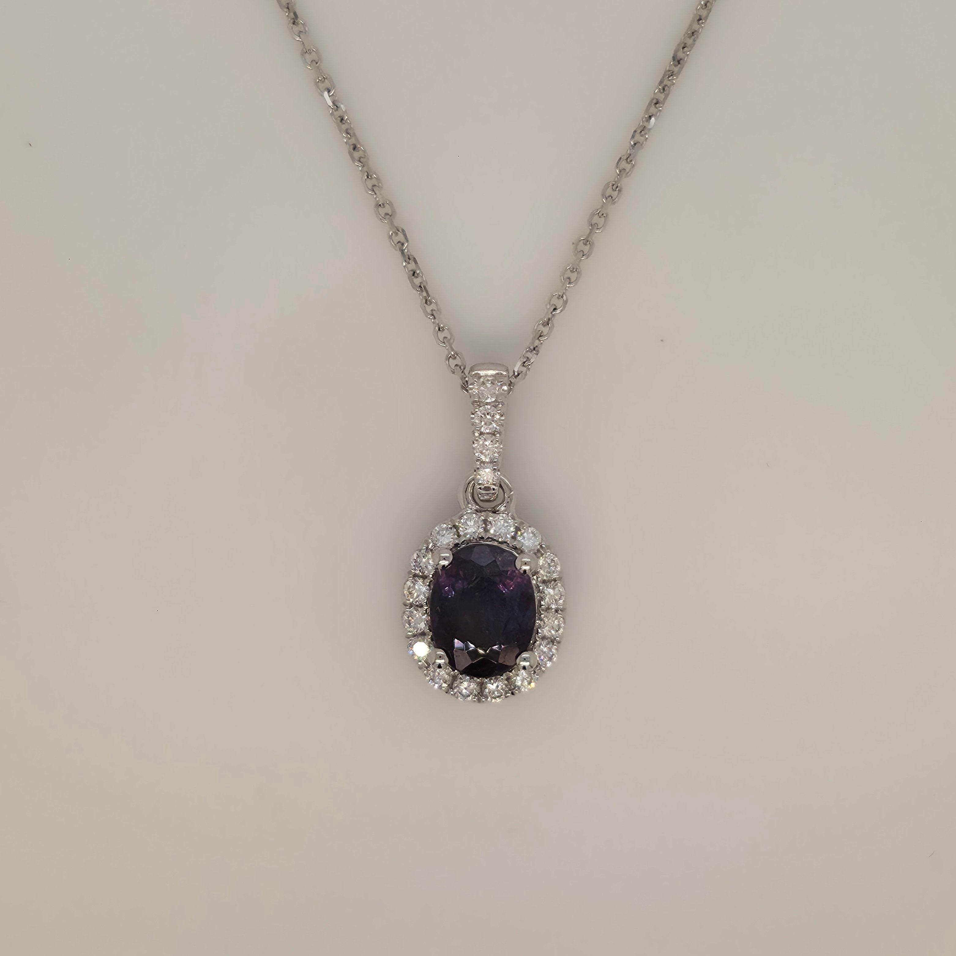 Alexandrite and Diamond Pendant