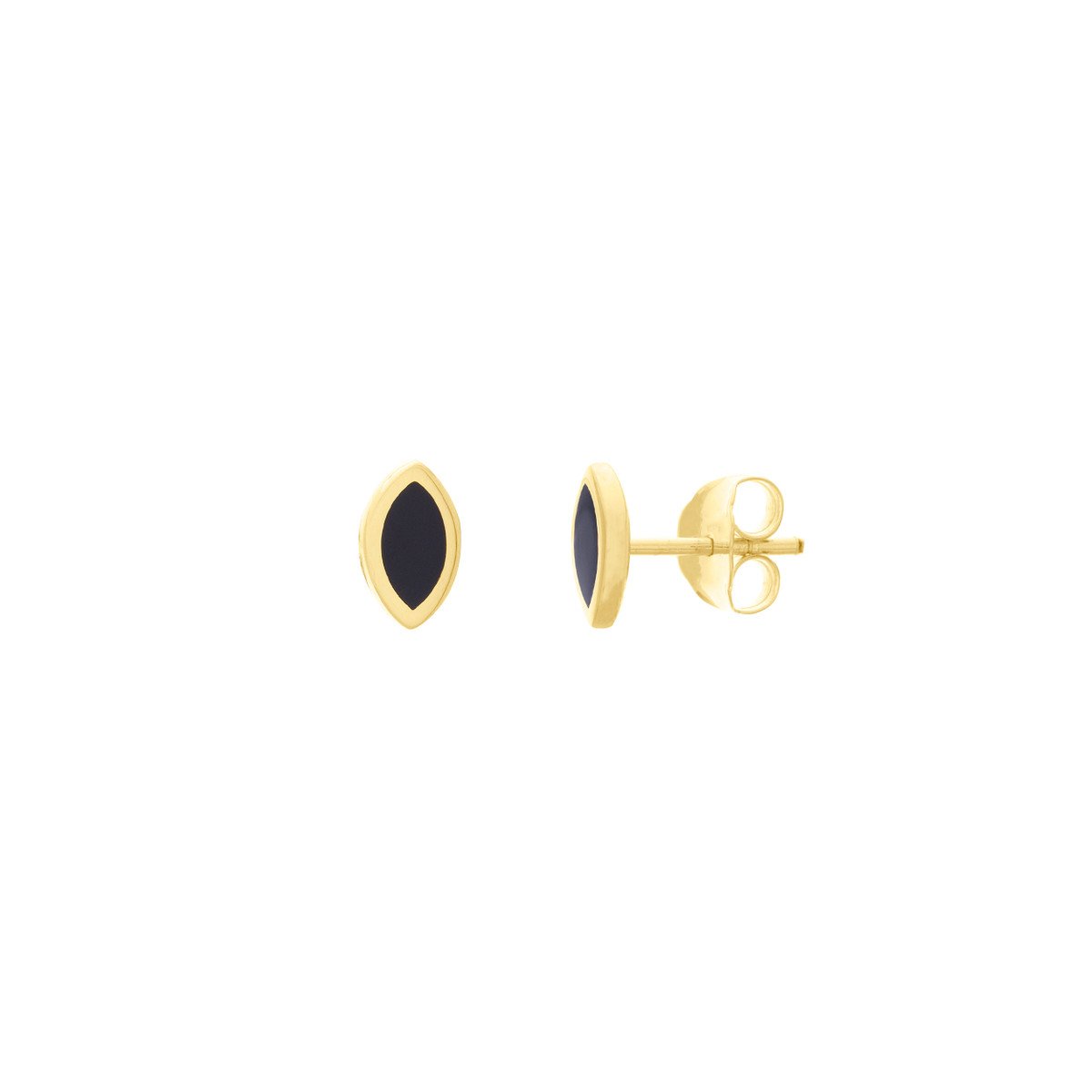 Black Enamel Stud Earrings