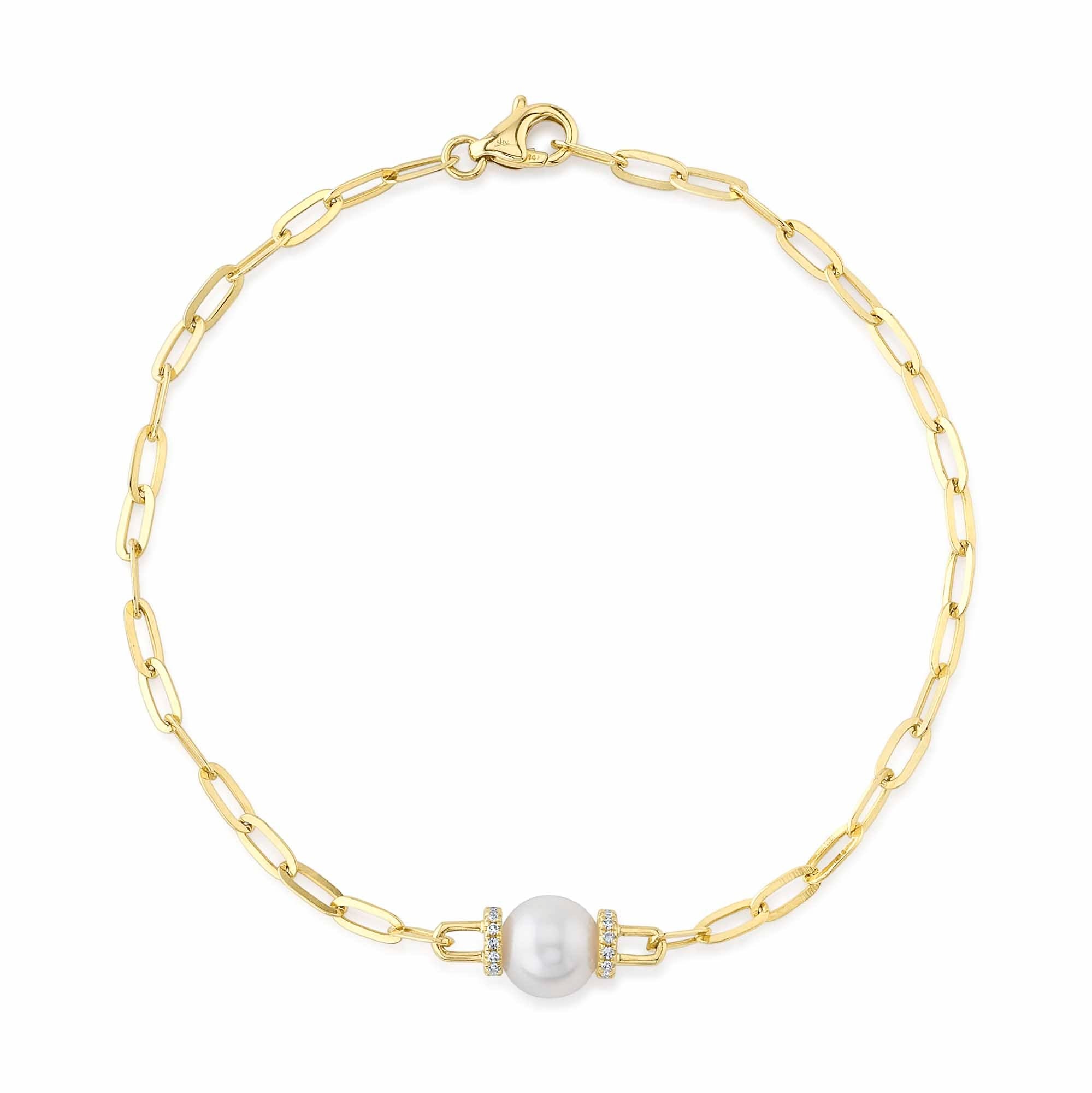 Shy Creation Diamond and Pearl Bracelet