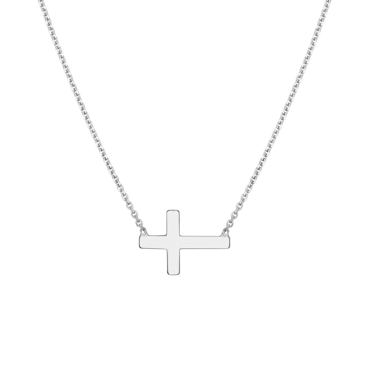 Sideways Cross Necklace